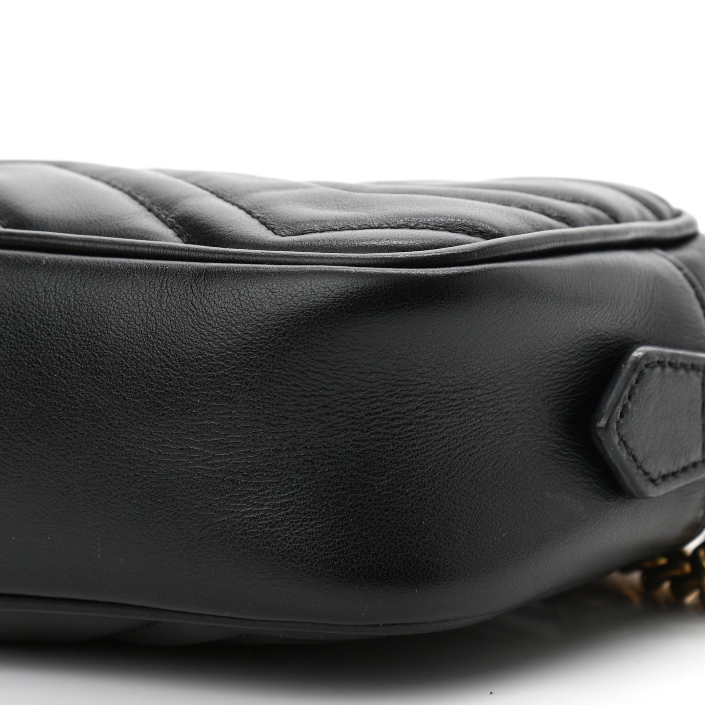 Calfskin Matelasse Mini GG Marmont Chain Shoulder Bag Black