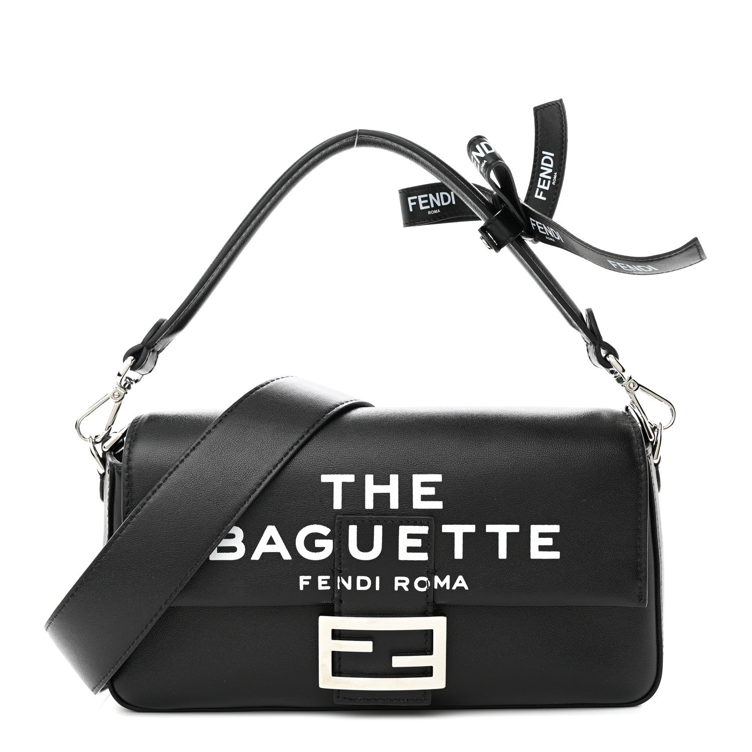 Fendi X MARC JACOBS Nappa Logo Medium Baguette Black 1 of 10