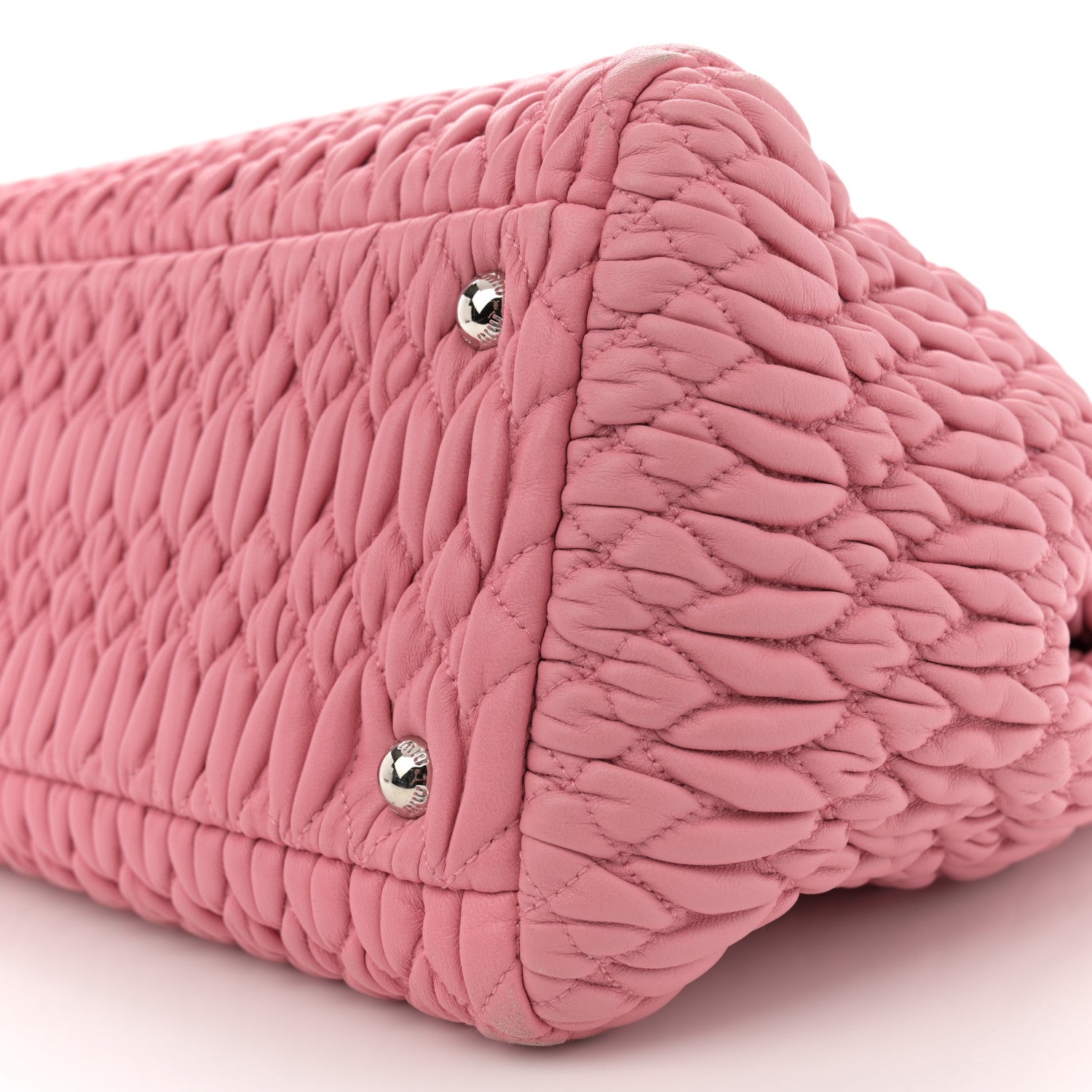 Miu Miu Nappa Matelasse Swarovski Crystal Tote Rosa 9 of 14