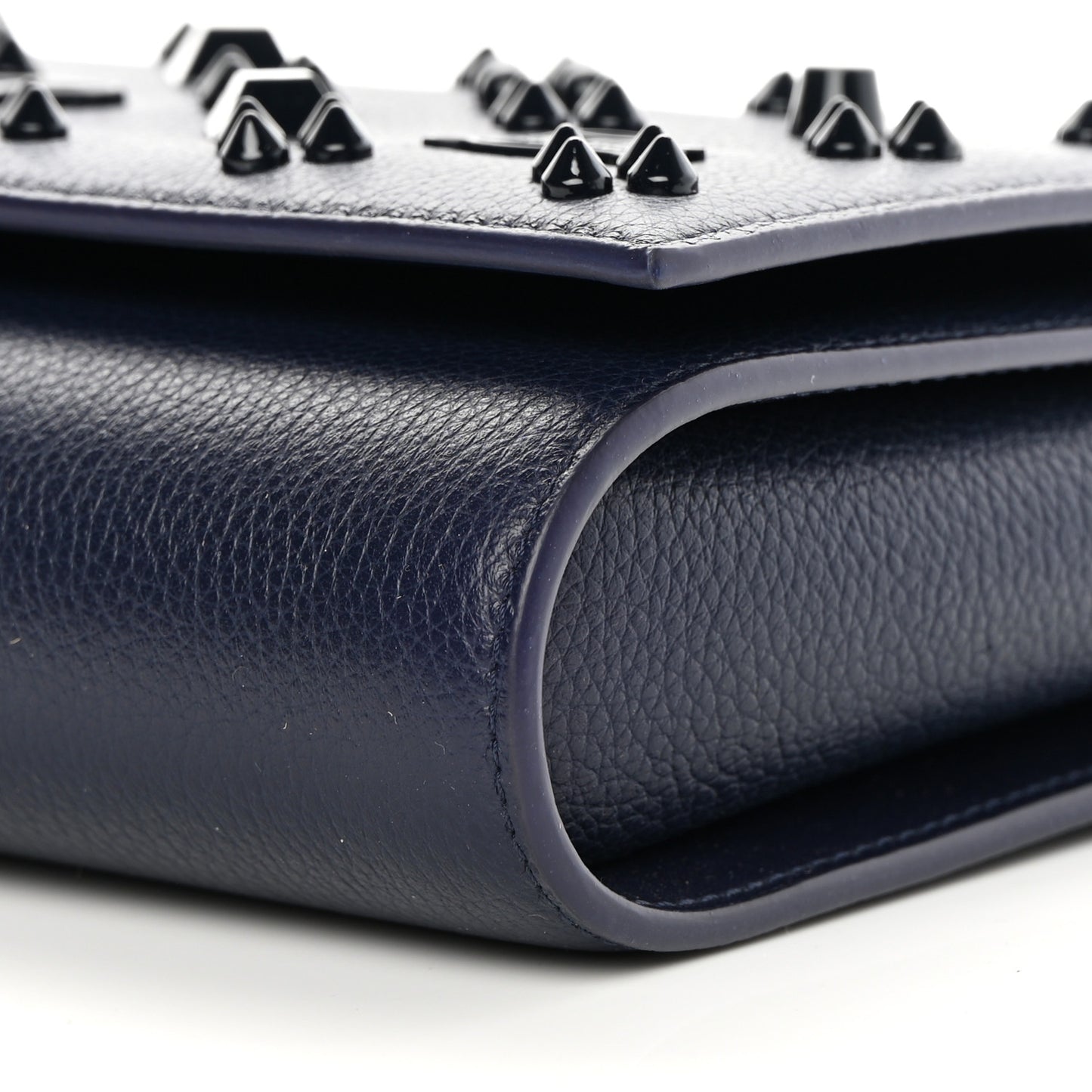 Calfskin Spikes Loubinthesky Paloma Clutch Navy