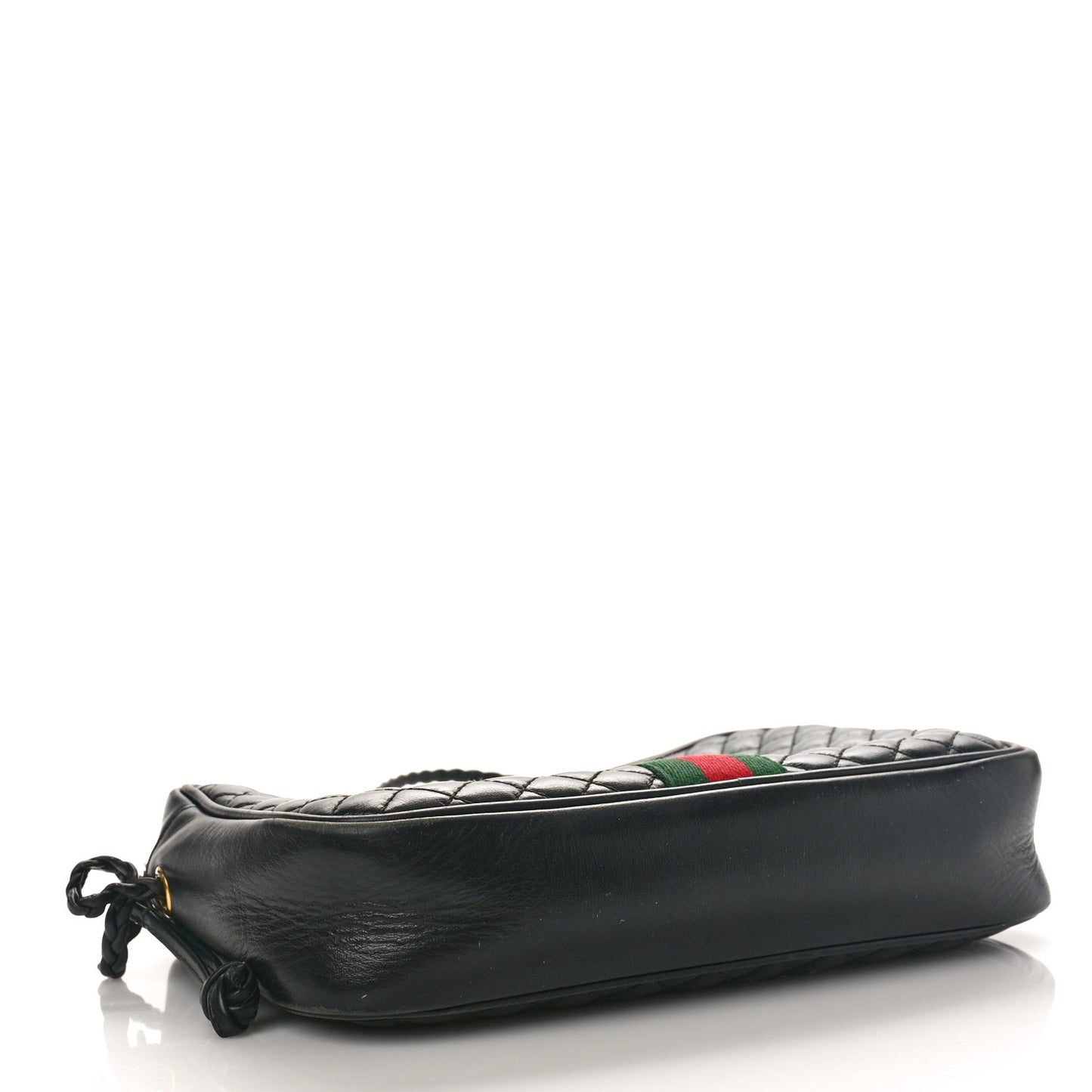 Calfskin Web Trapuntata Small GG Shoulder Bag Black
