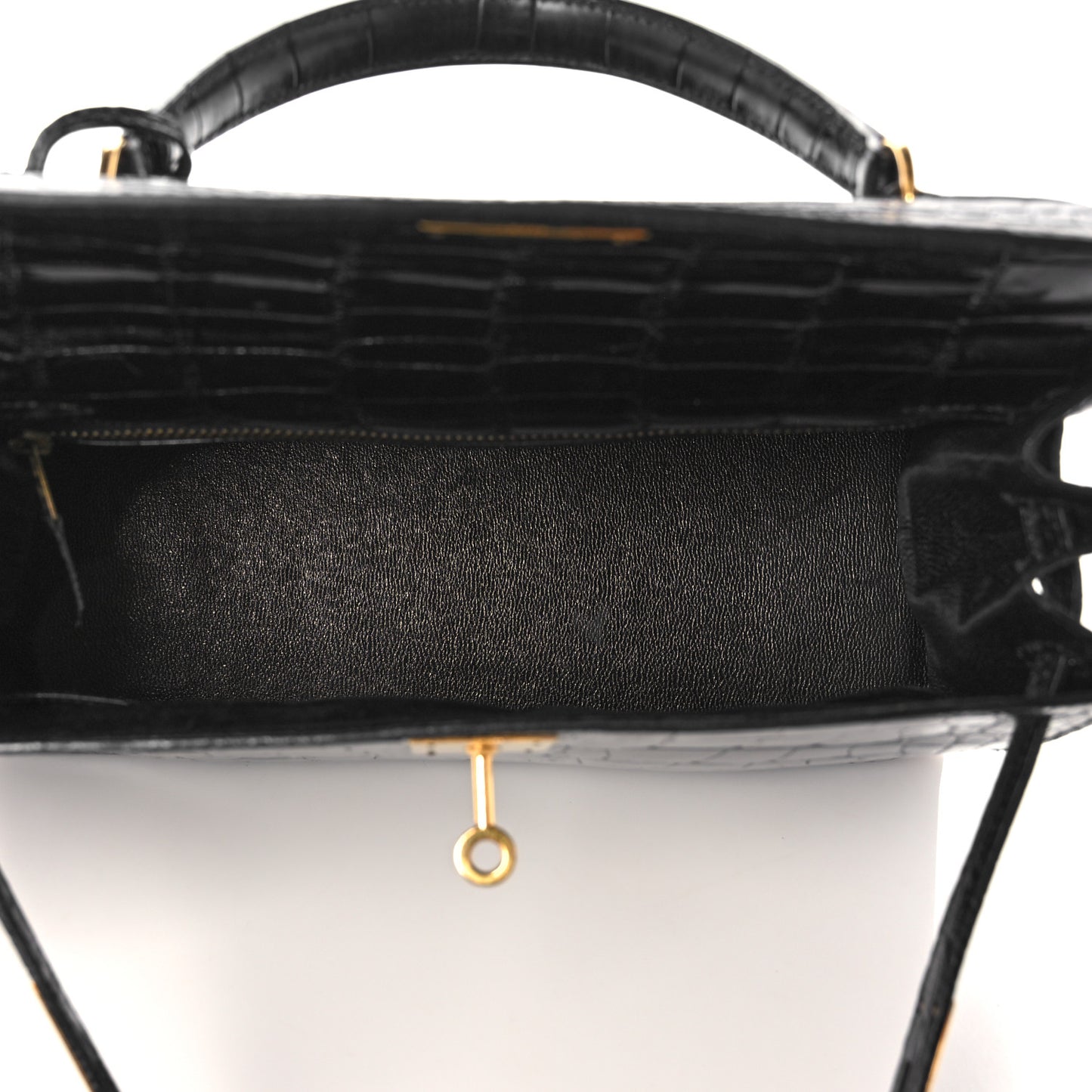 Shiny Alligator Kelly Sellier 28 Black