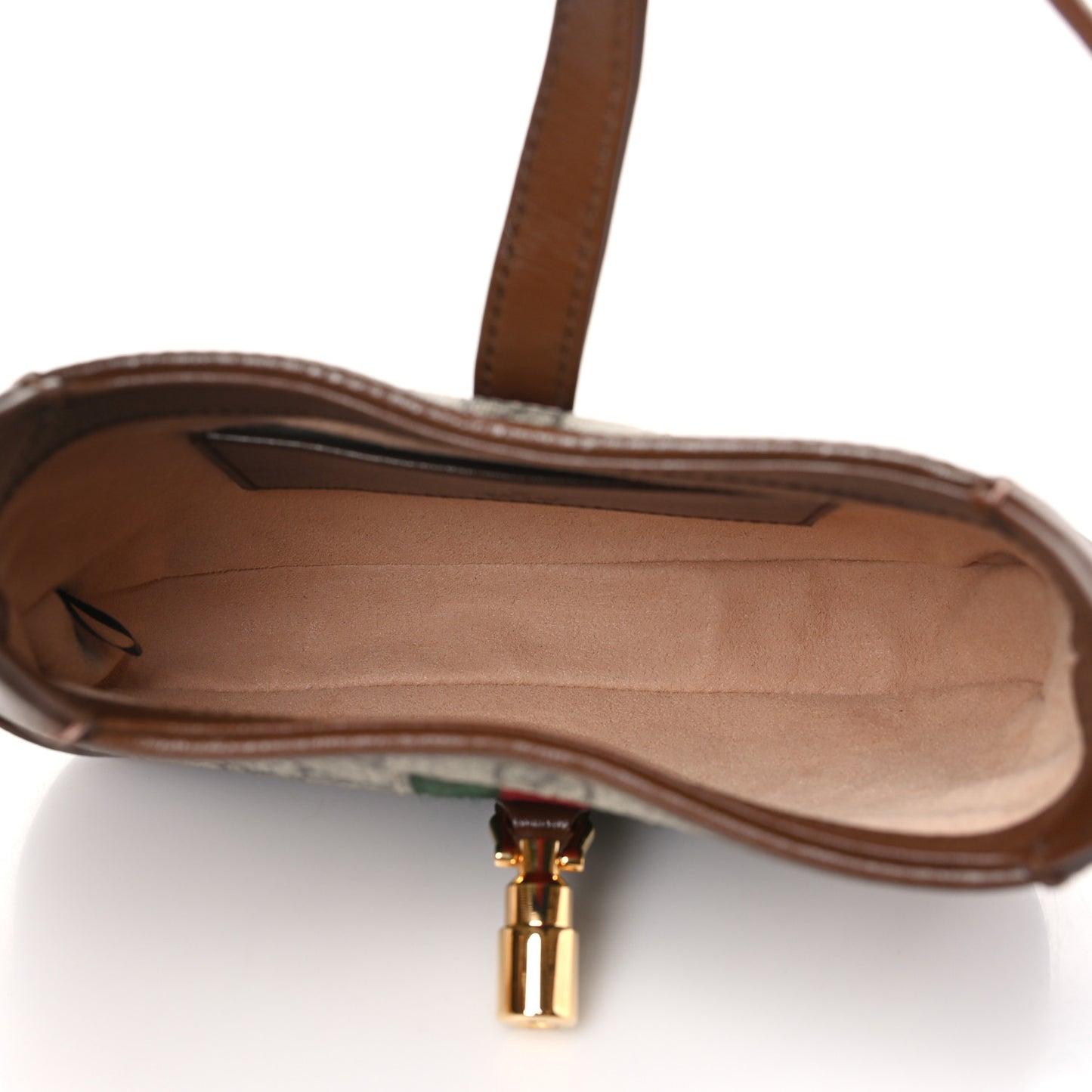 GG Supreme Monogram Azalea Calfskin Web Mini Jackie 1961 Hobo Beige Ebony Brown Sugar