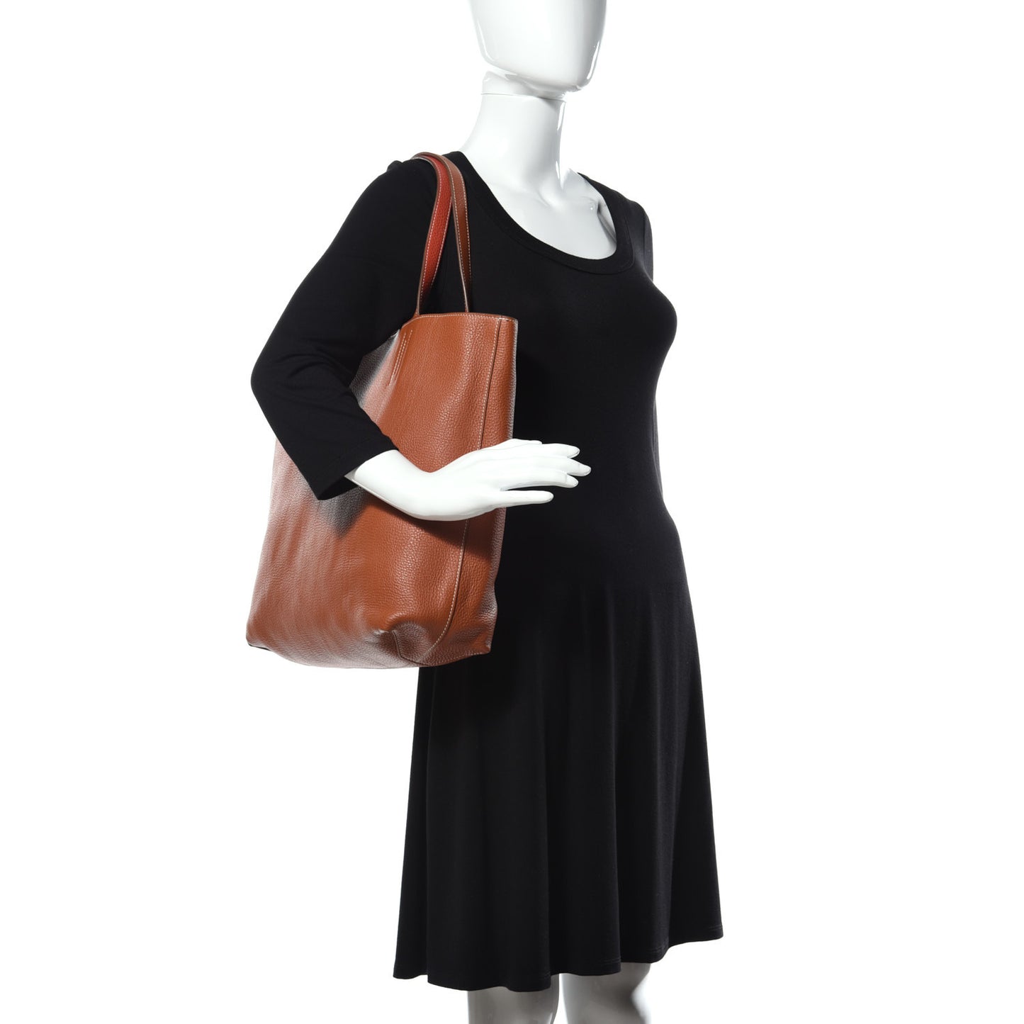 Taurillon Clemence Double Sens 36 Reversible Tote Gold Sanguine