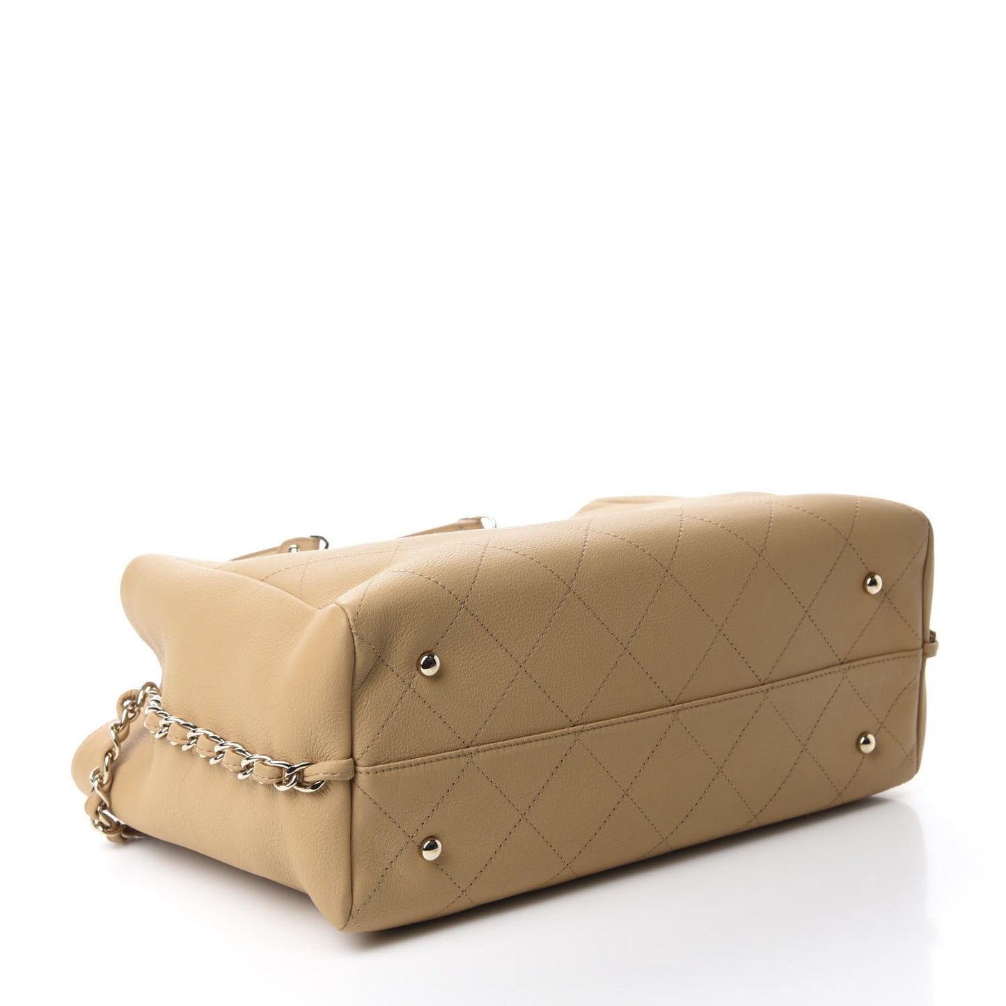 Bullskin Stitched Medium Shopping Bag Beige