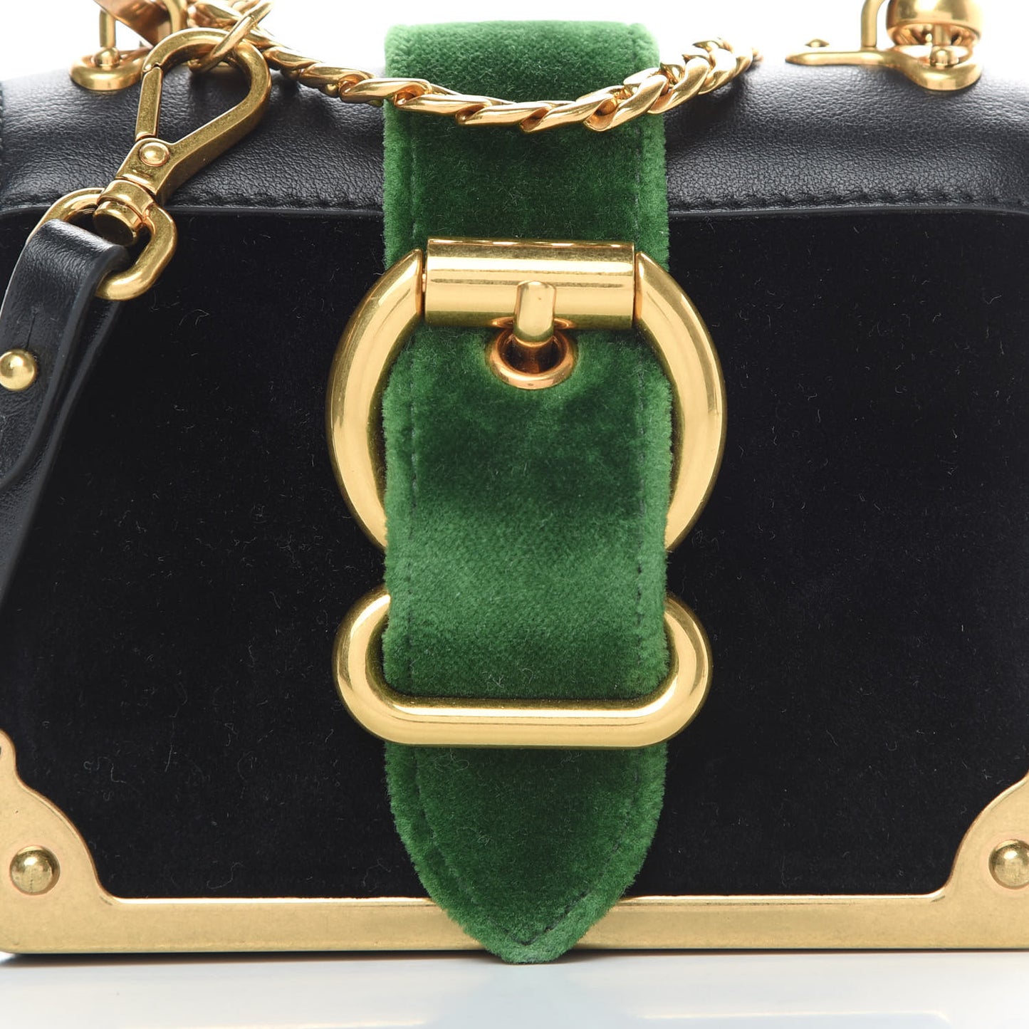Velvet City Calfskin Micro Cahier Bag Black Alloro
