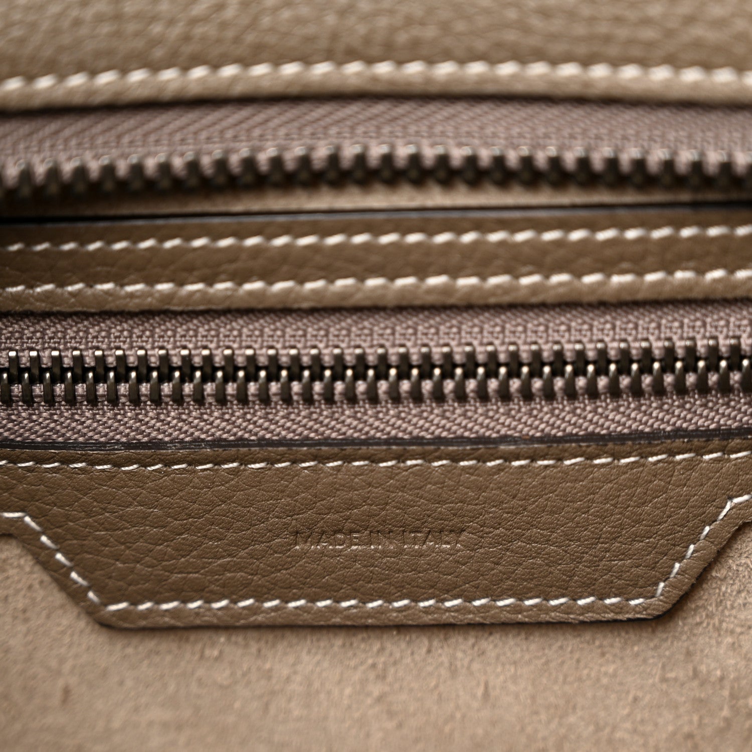 Celine Drummed Calfskin Micro Luggage Souris 6 of 9