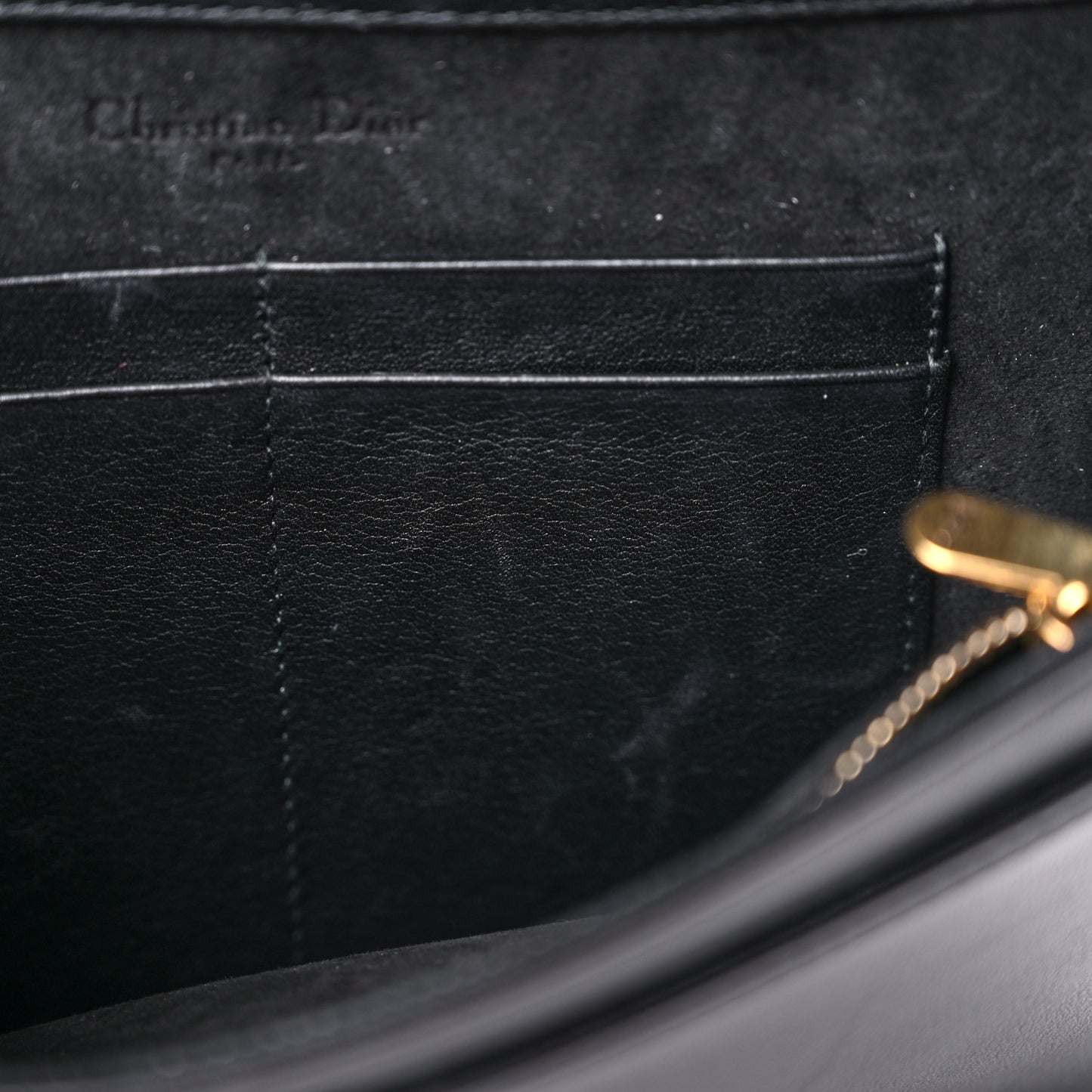 Lambskin Studded Micro Diorama Flap Bag Black