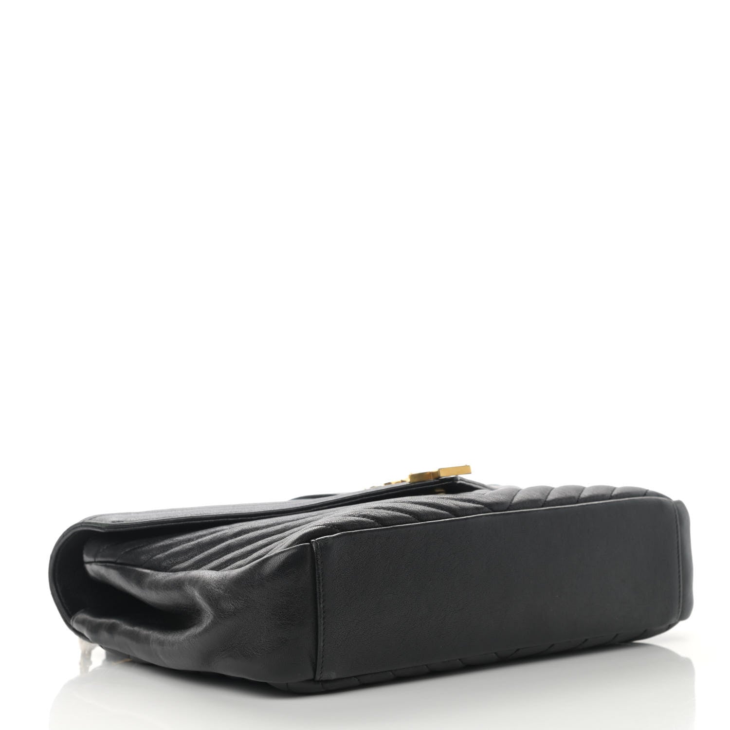 Saint Laurent Sheepskin Matelasse Chevron Monogram Large College Satchel Black 4 of 15