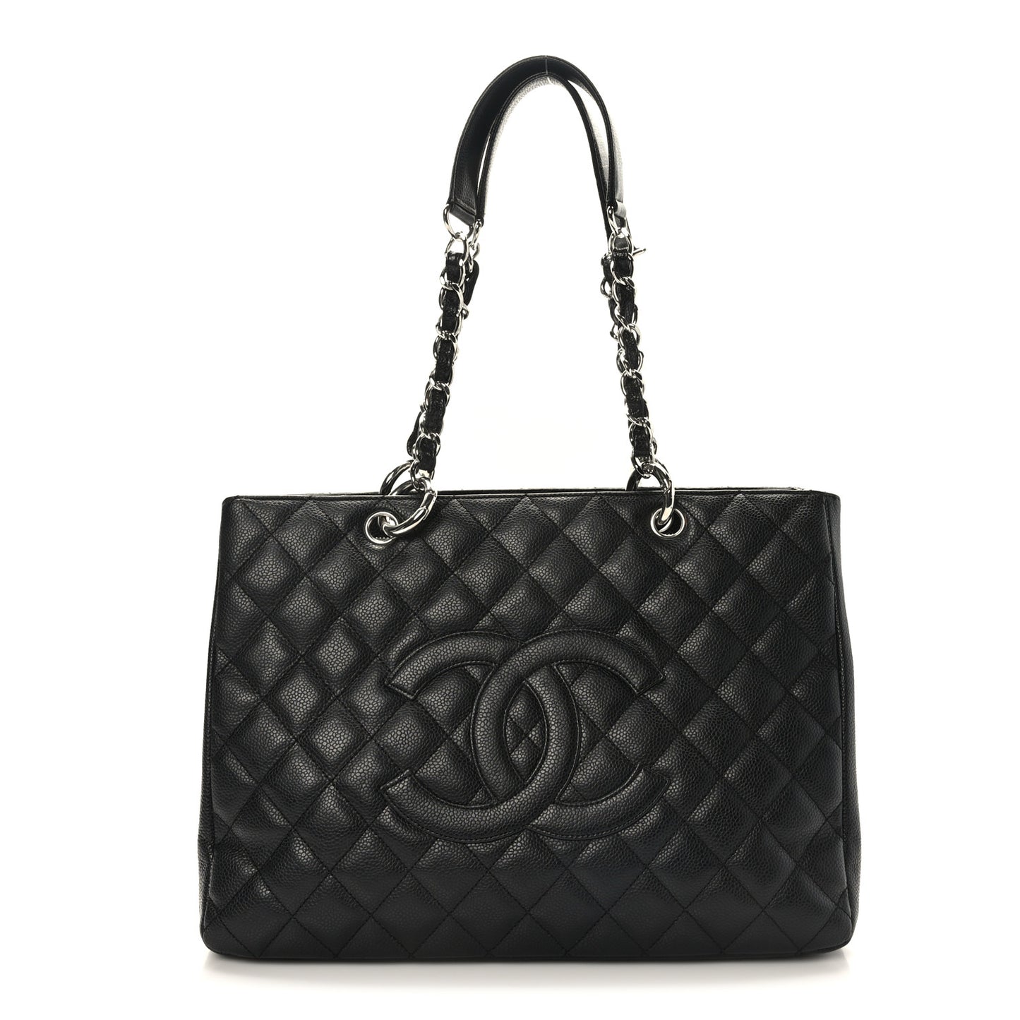 Caviar Quilted Grand Shopping Tote GST Black