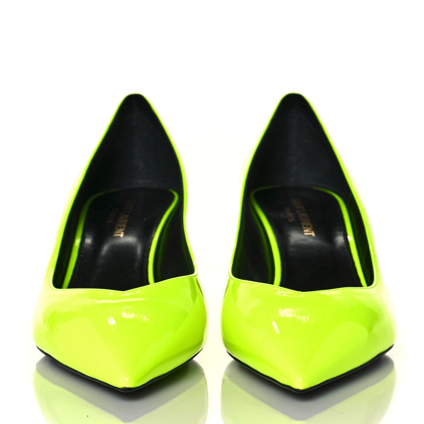 Patent Calfskin Kiki 55 Pumps 40 Neon Yellow