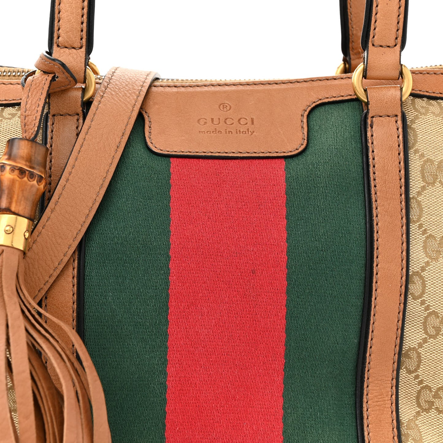 Monogram Web Rania Top Handle Bag Natural