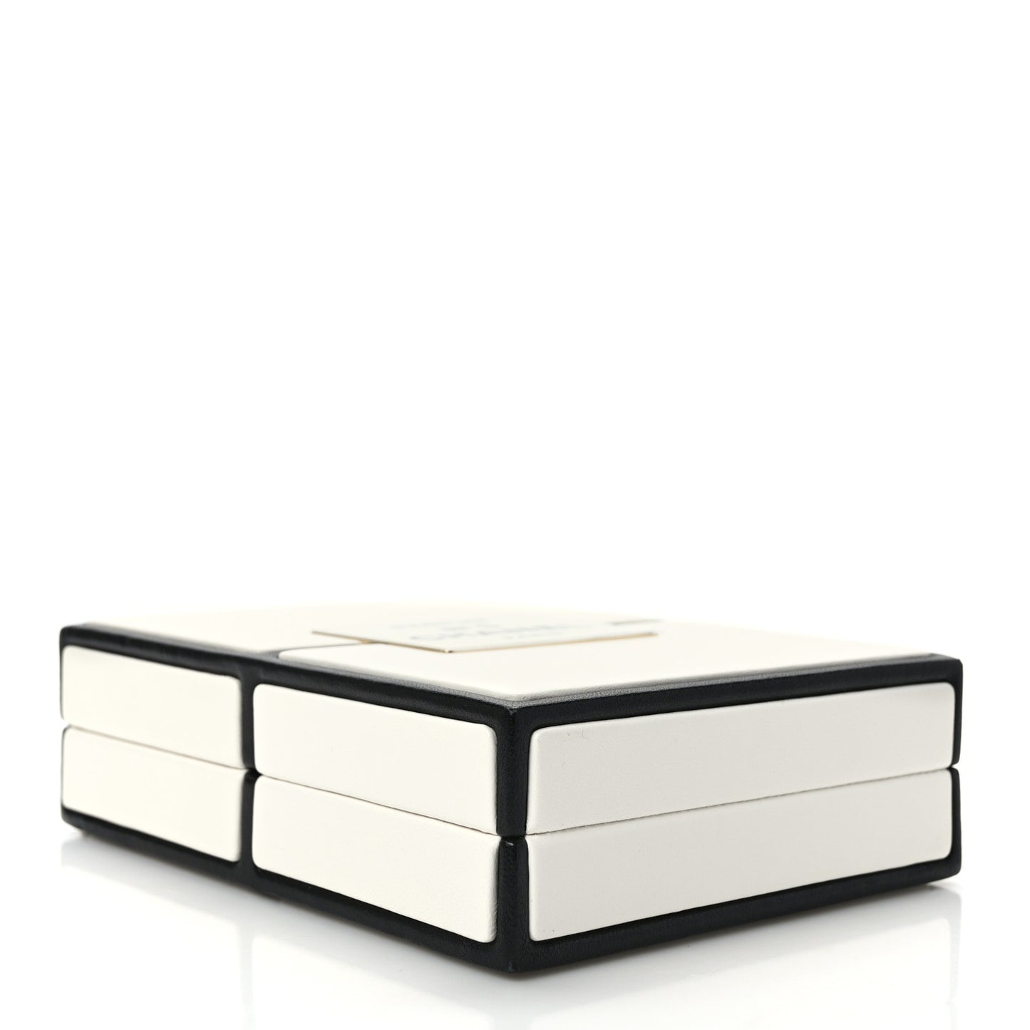 Lambskin No. 5 Perfume Box Evening Clutch White Black