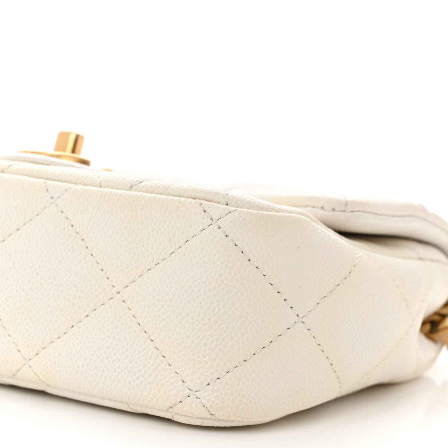 Chanel Caviar Quilted Mini Sweetheart Flap White 10 of 10