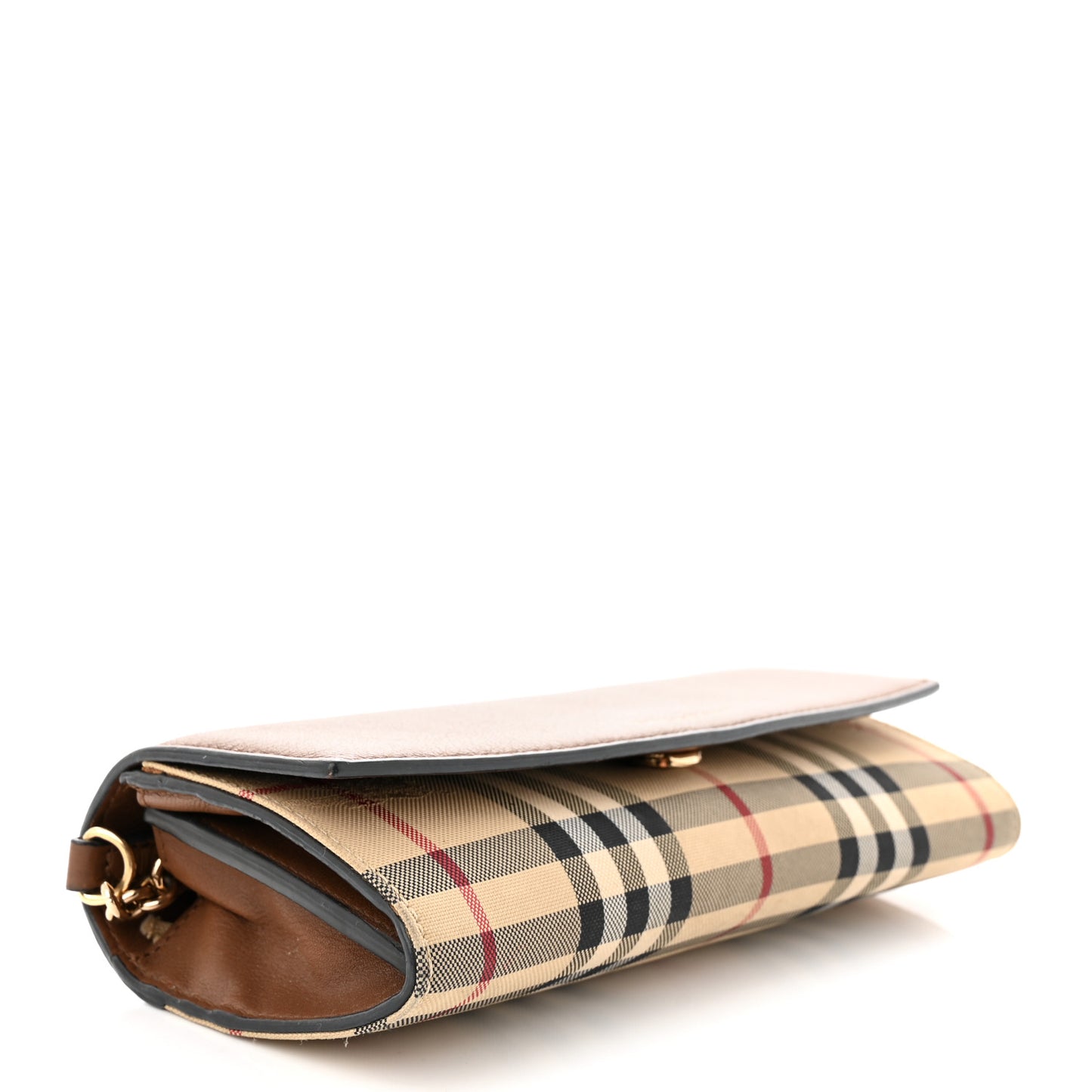 Calfskin Horseferry Check Henley Wallet On Chain Tan