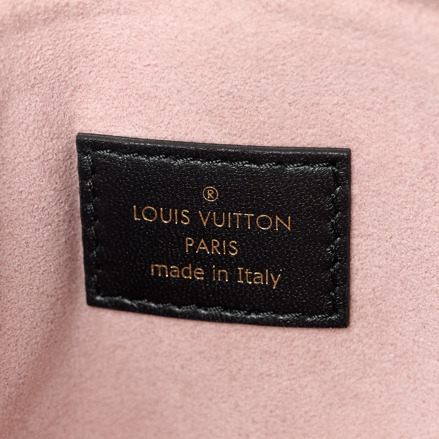 LOUIS VUITTON Lambskin Embossed Monogram Coussin PM Black