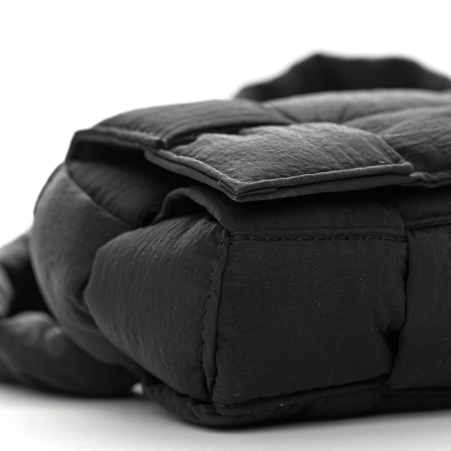 Nylon Intrecciato Padded Tech Mini Cassette Belt Bag Black