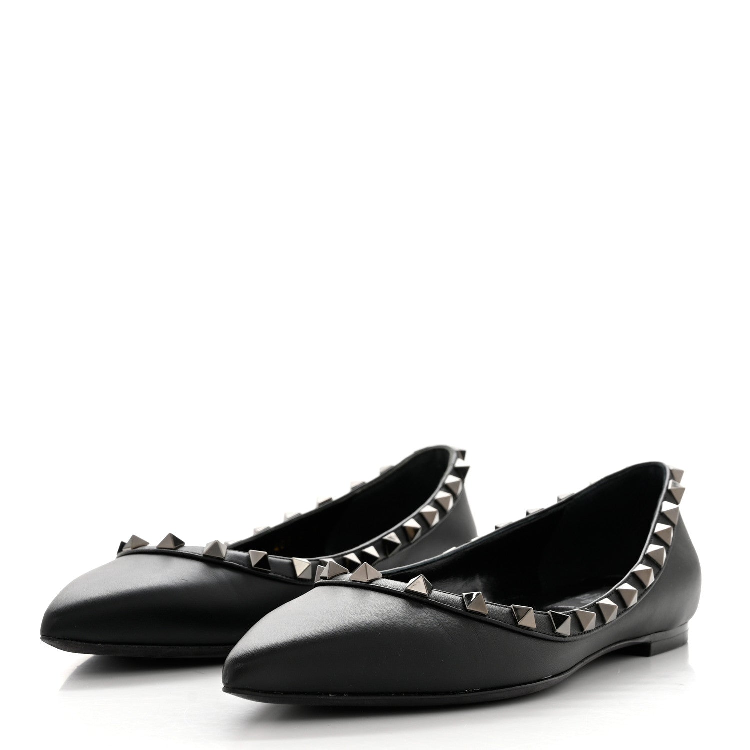 Valentino Garavani Nappa Rockstud Ballerina Flats 37 Black 3 of 9