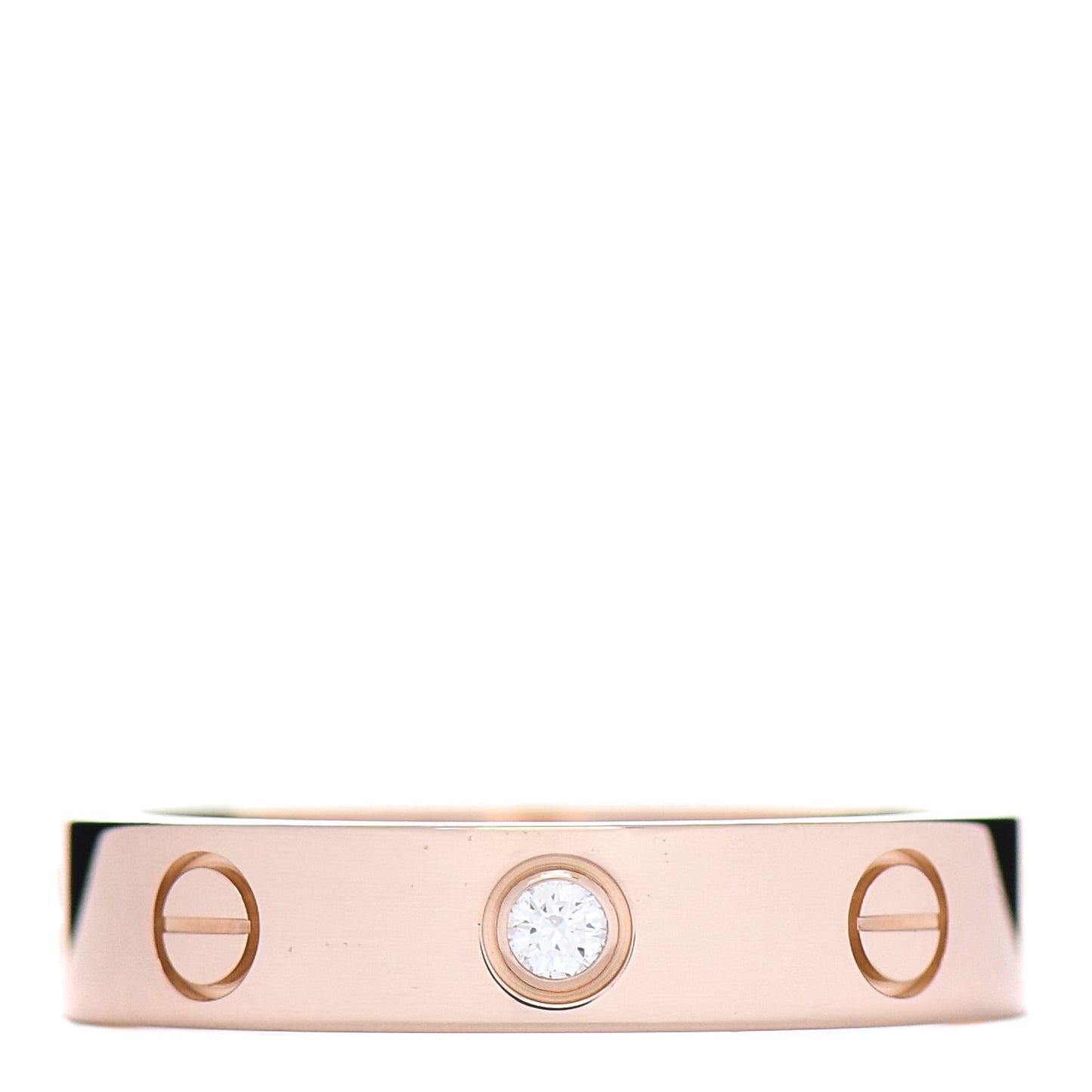 18K Pink Gold Diamond 4mm LOVE Wedding Band Ring 51 5.75