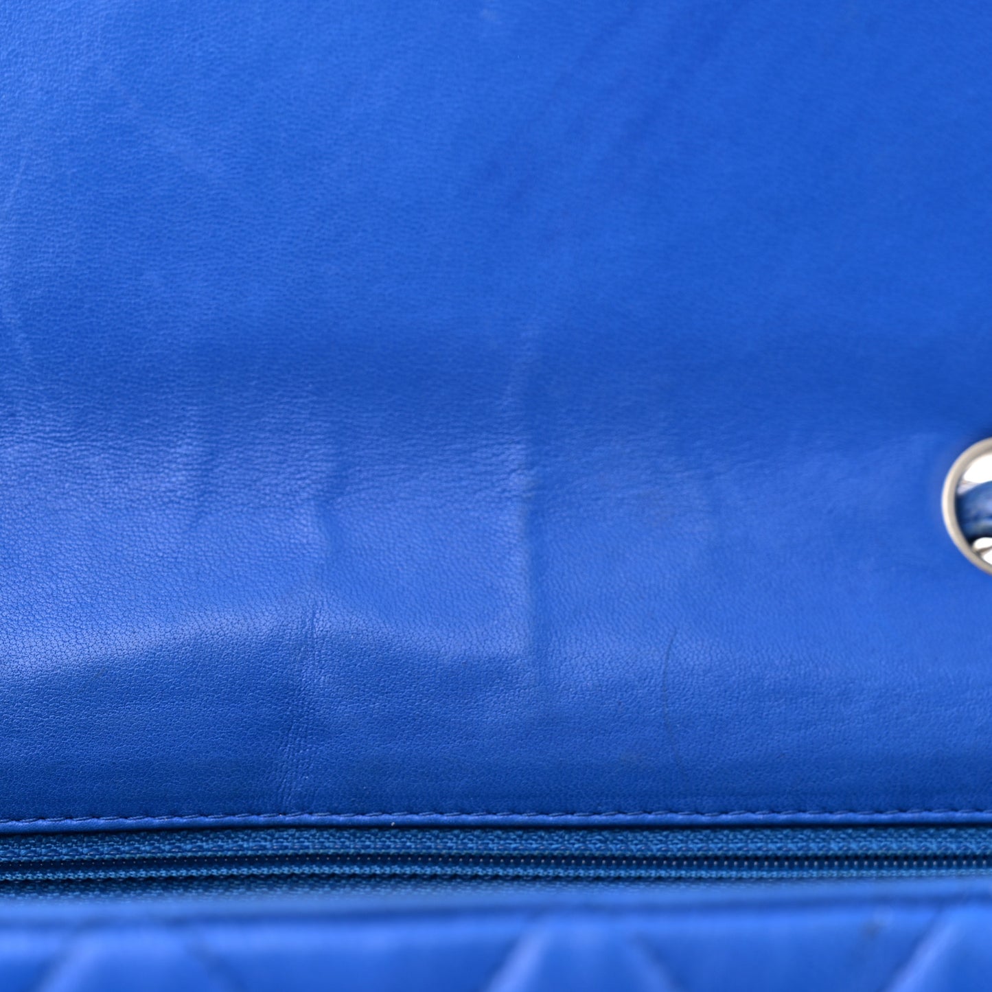 Lambskin Quilted Jumbo Single Flap Blue