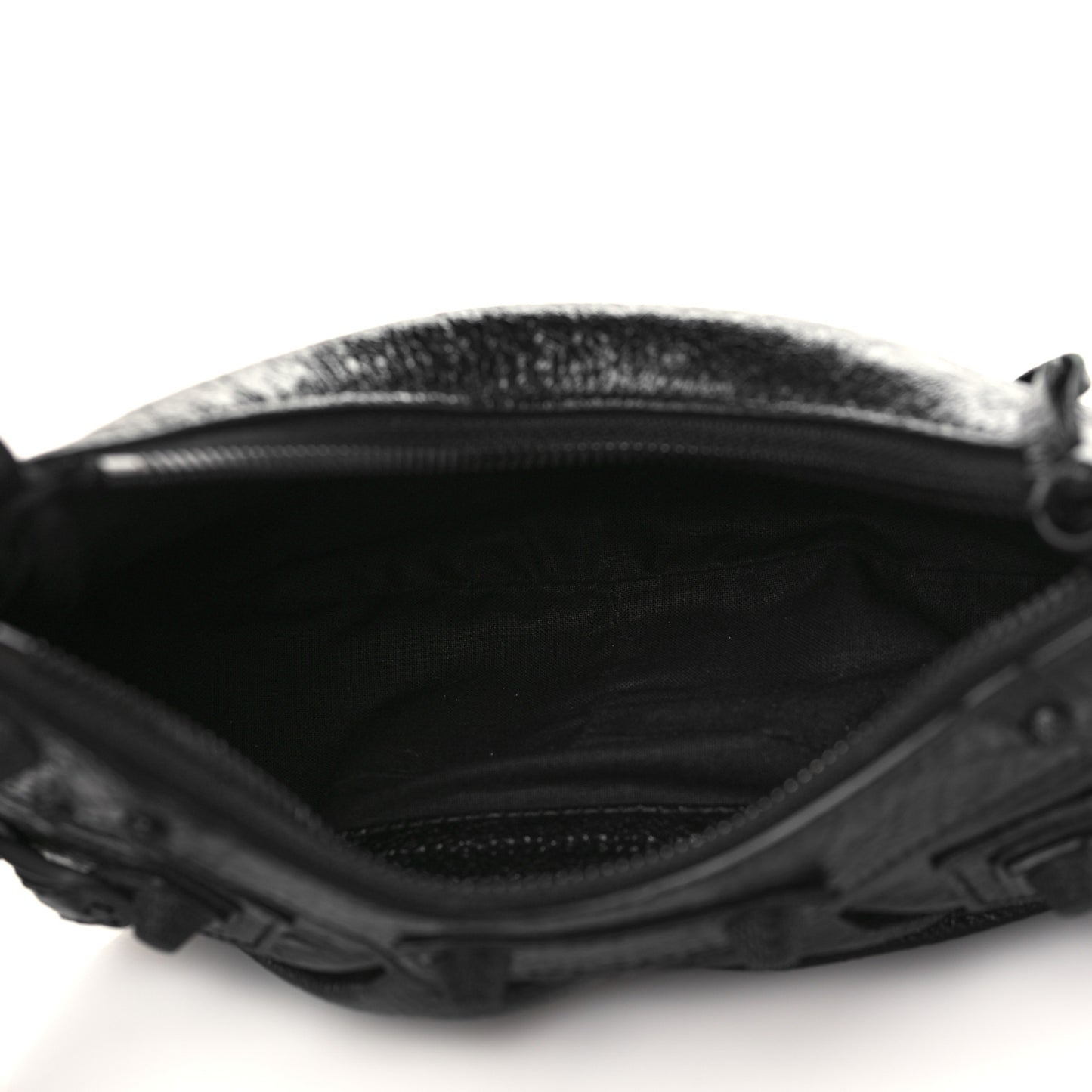 Agneau Arena Monochrome Le Cagole Shoulder Bag XS Black