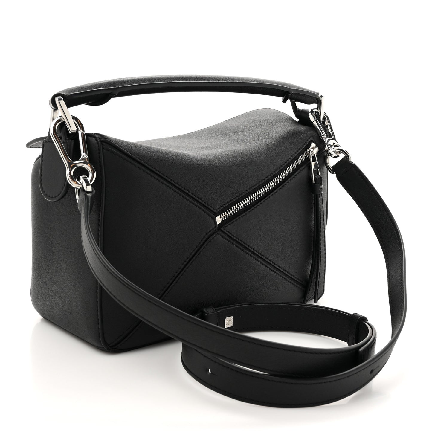 Calfskin Small Puzzle Bag Black
