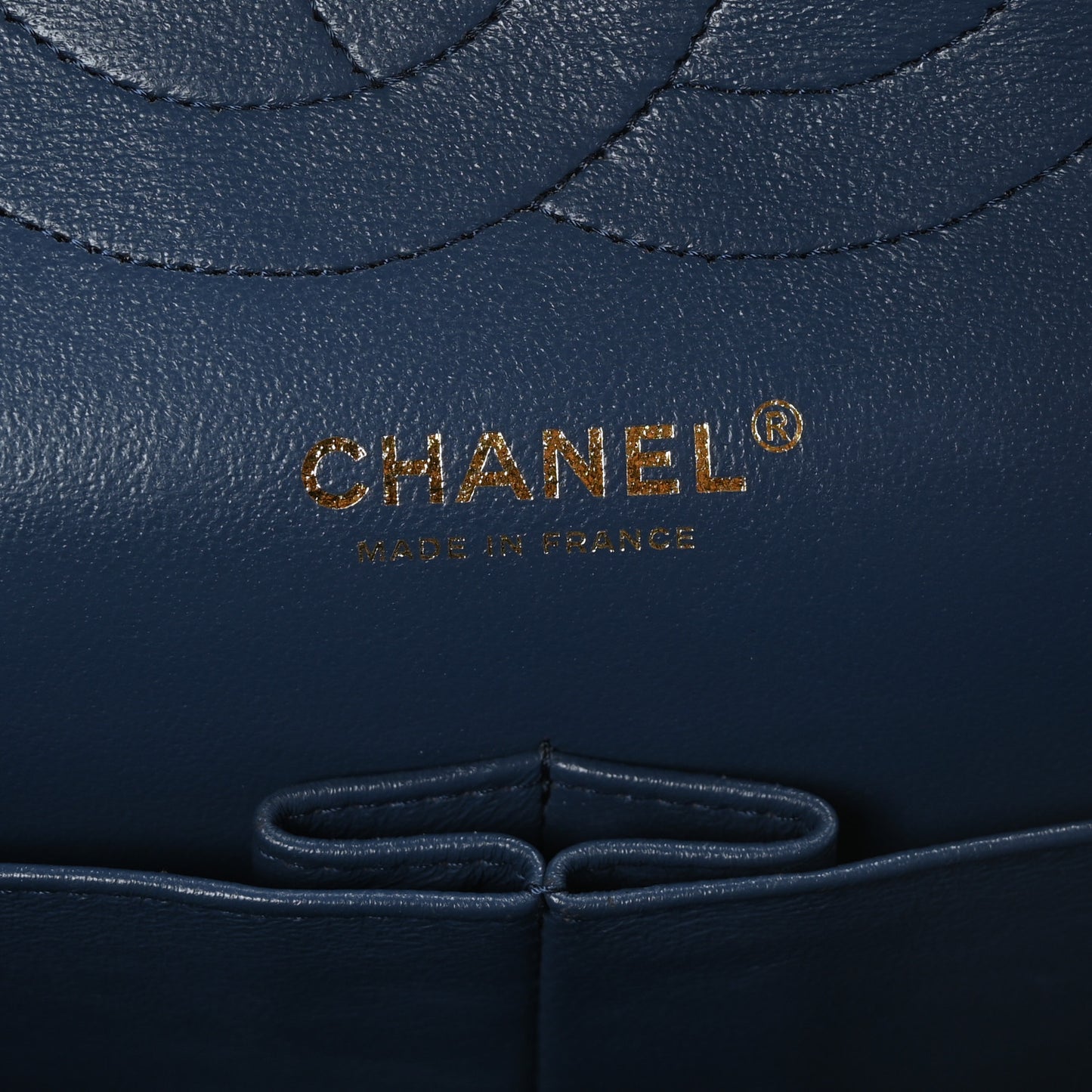Caviar Quilted Jumbo Double Flap Navy Blue