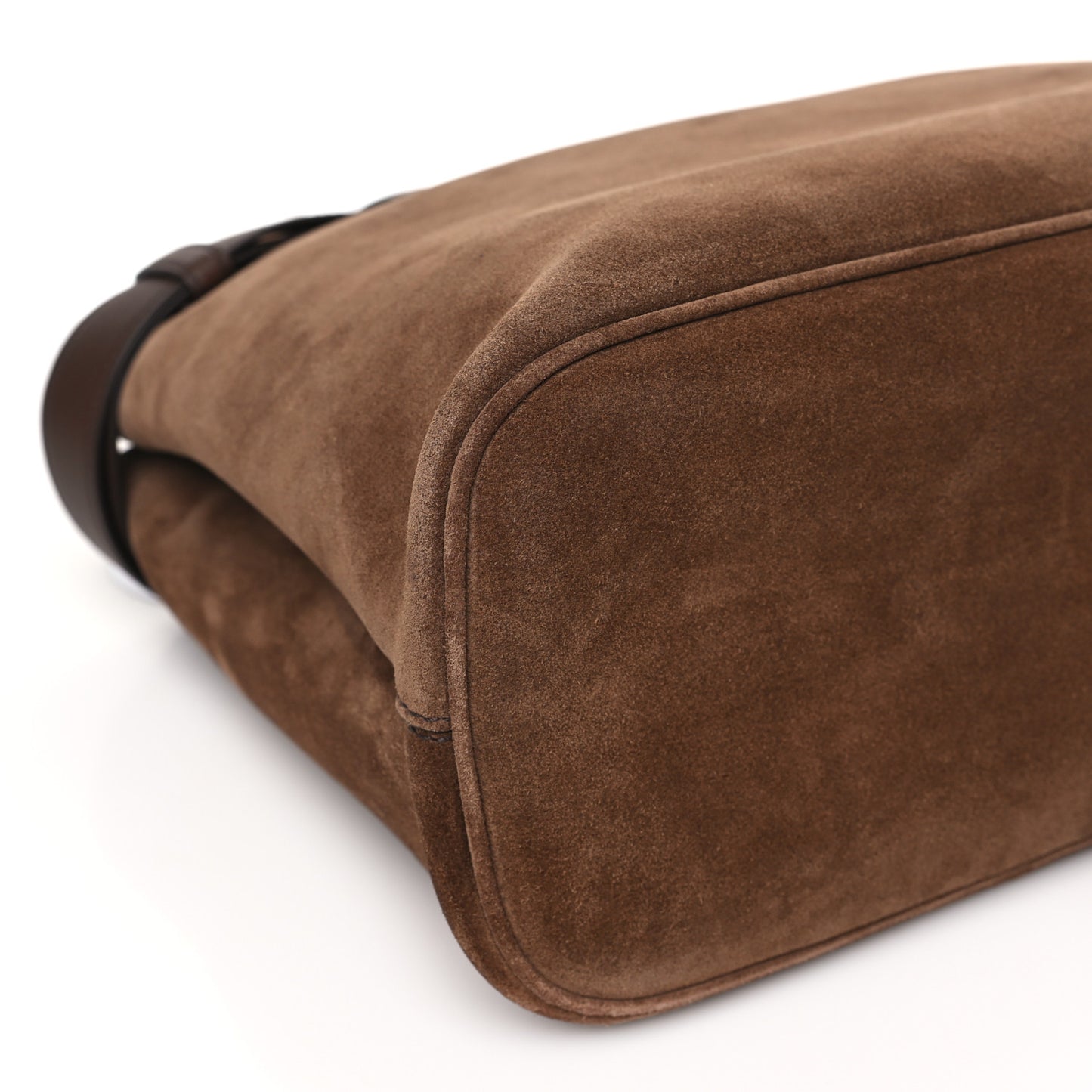 Scamosciato Large Buckle Bag With Belt Cacao