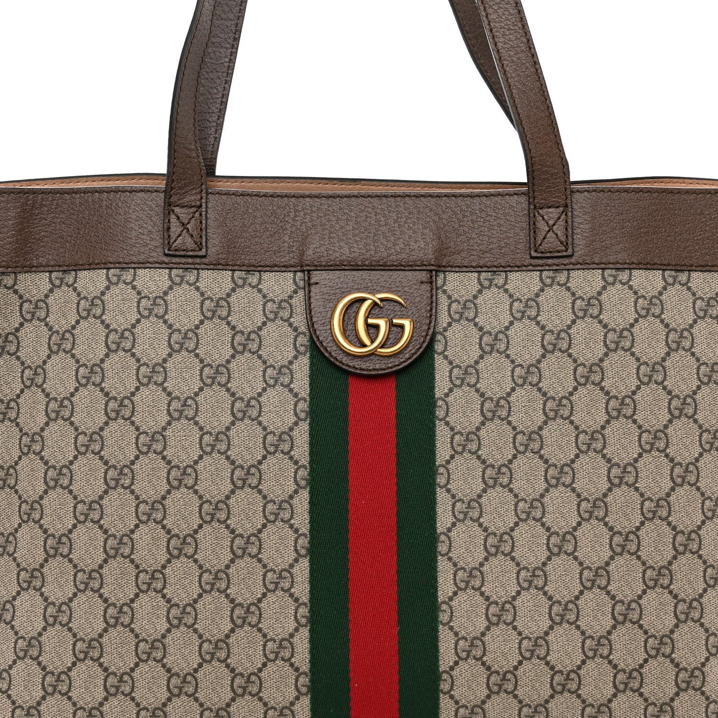 GG Supreme Monogram Web Ophidia Tote Brown