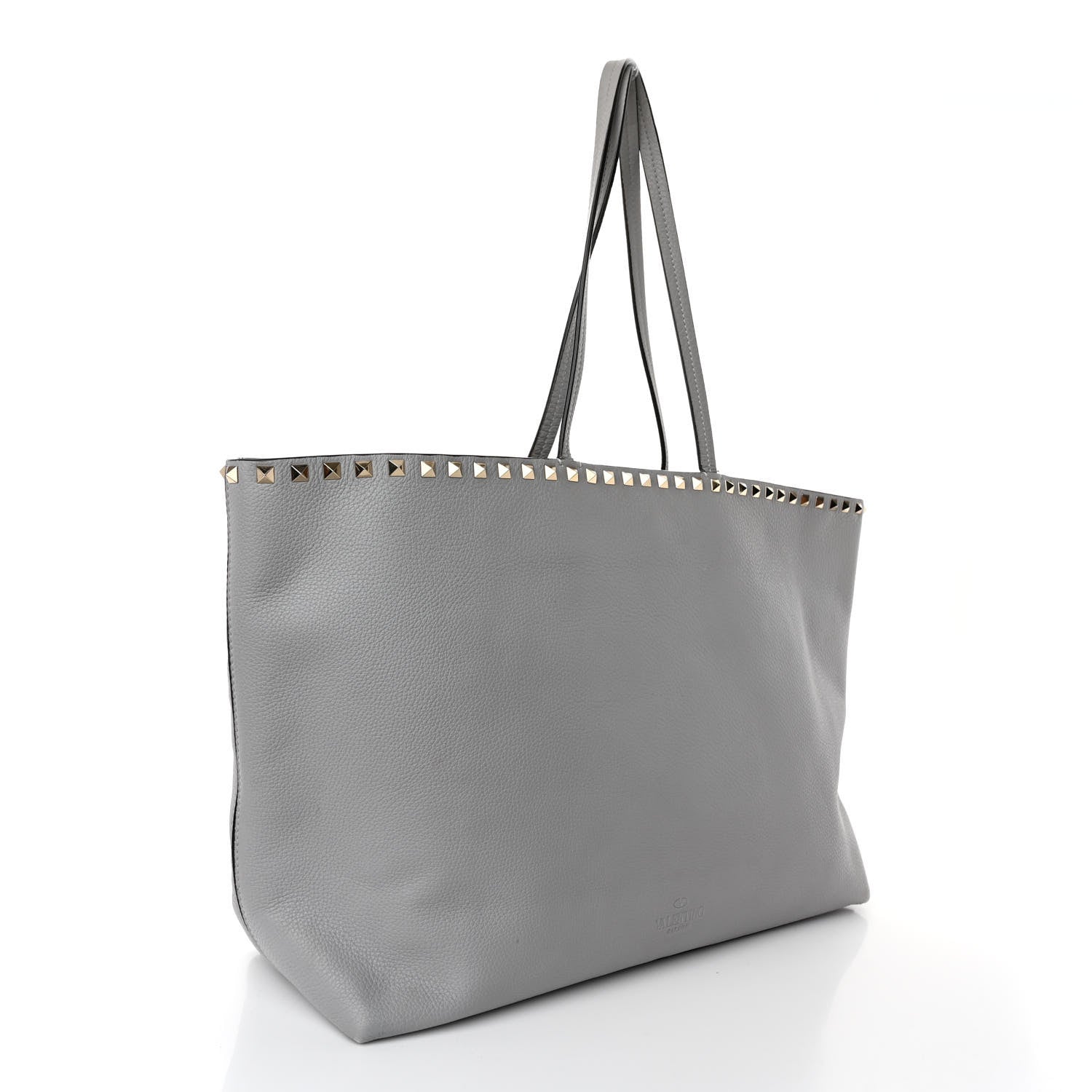 Valentino Garavani Grained Calfskin Rockstud Shoulder Tote Perla 3 of 11