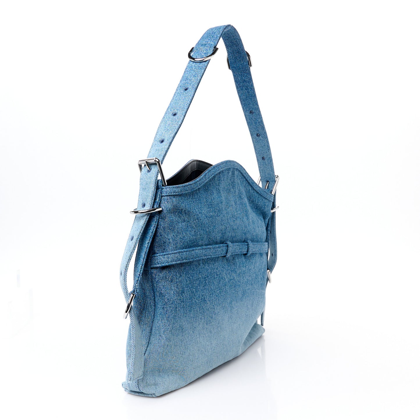 Washed Denim Medium Voyou Bag Medium Blue