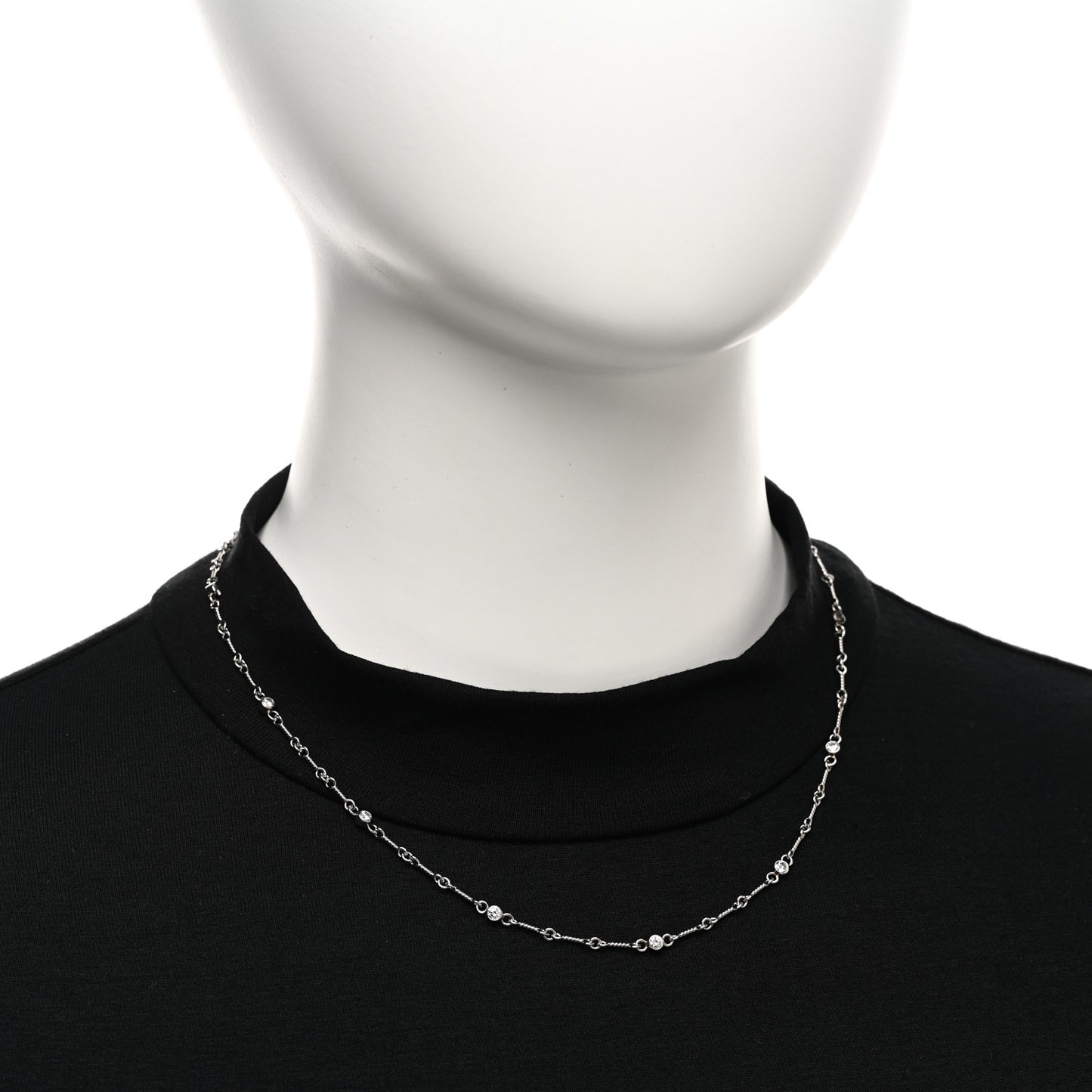 Platinum Diamond Dog Bone Chain Necklace