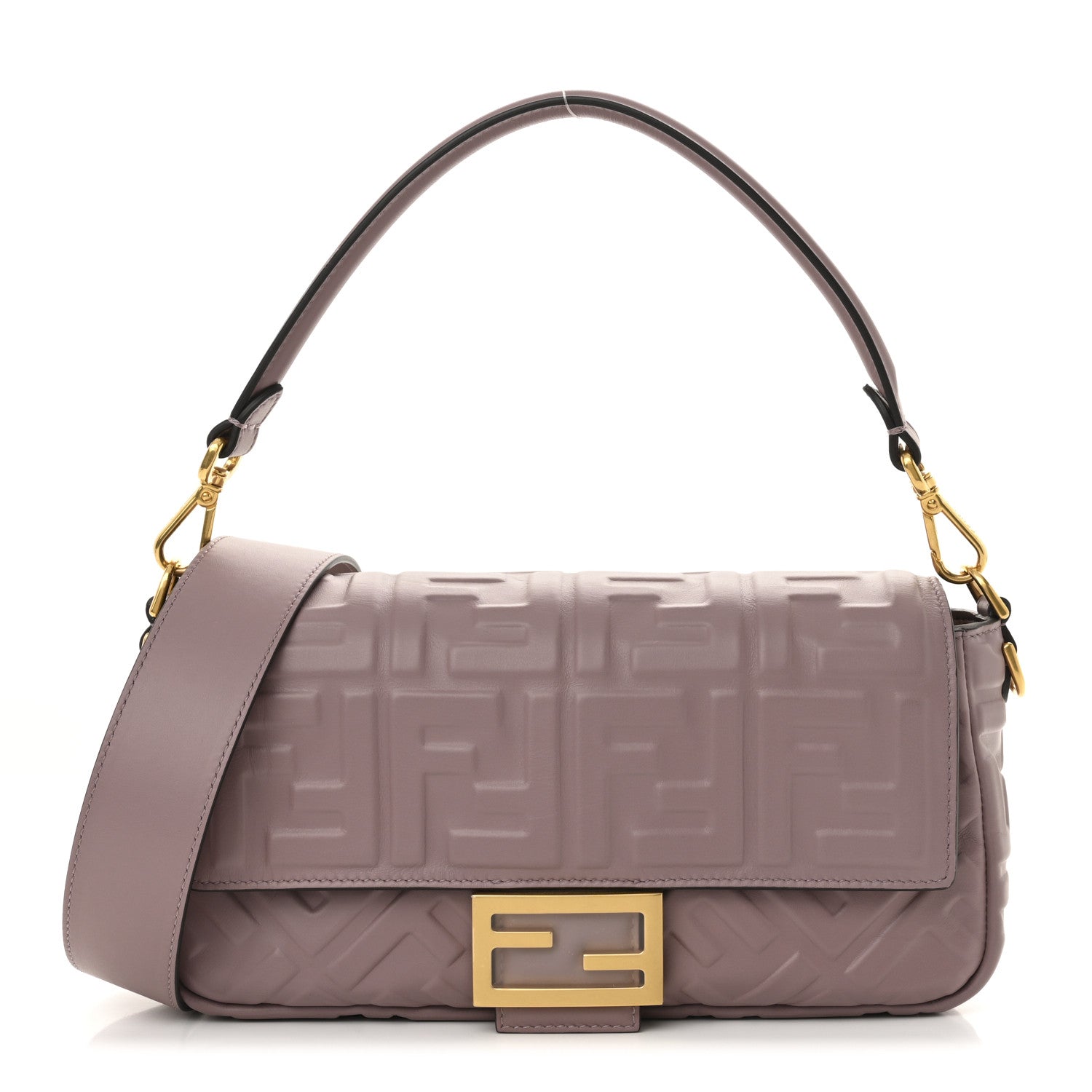 Fendi Nappa FF 1974 Embossed Baguette Mauve 1741807 – FASHIONPHILE