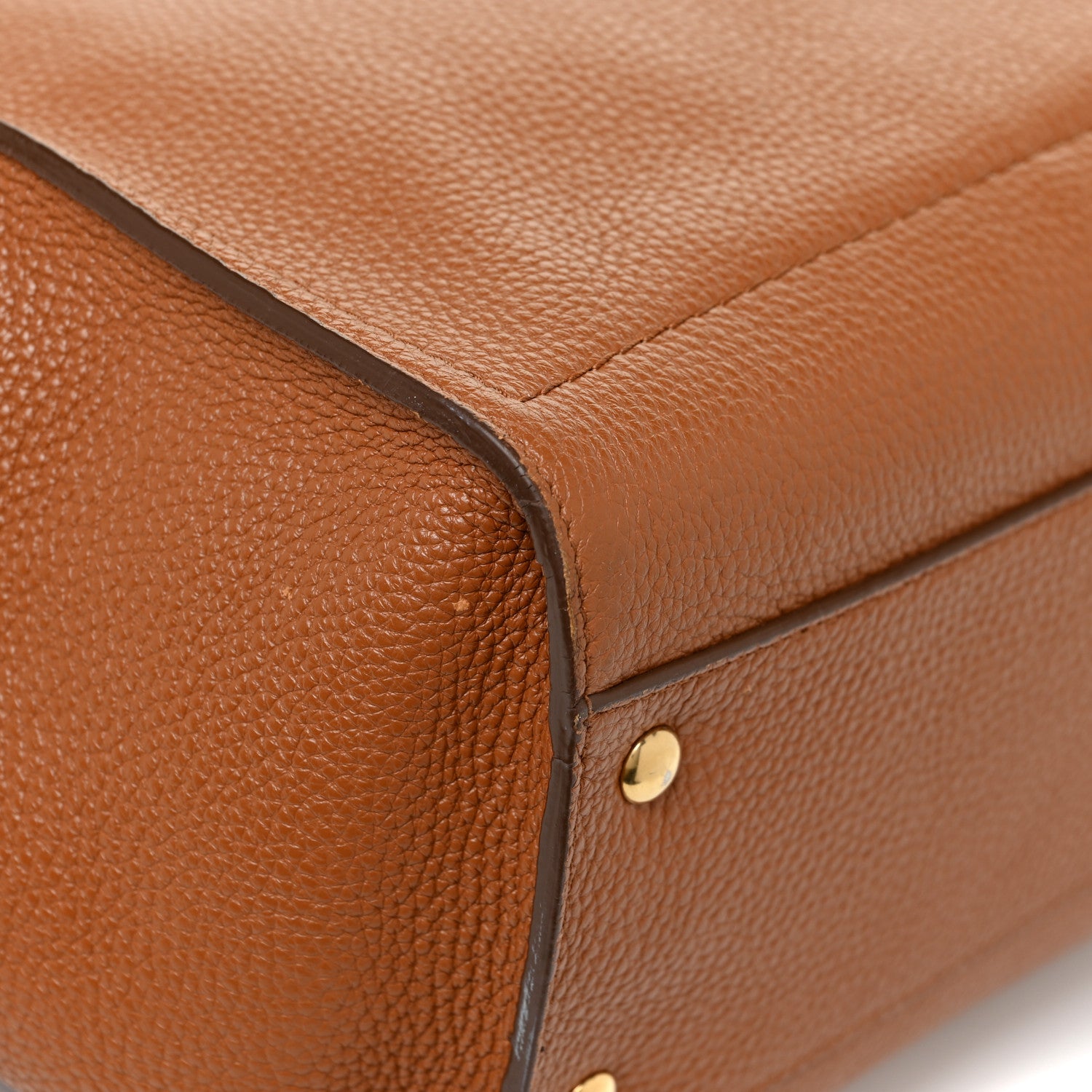 Salvatore Ferragamo Hammered Calfskin Double Handle Amy Tote Chestnut 10 of 13