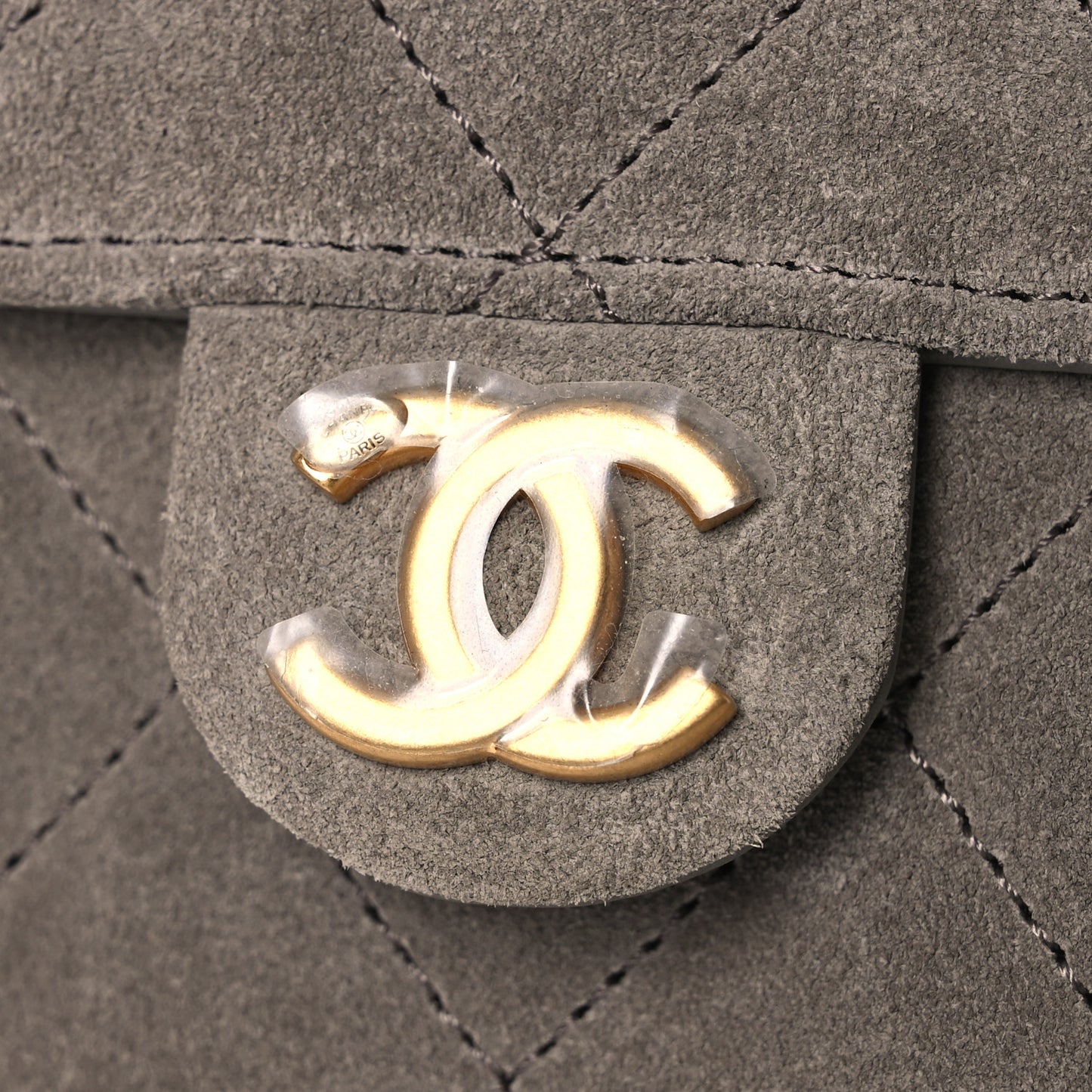 Suede Quilted Small Chanel 25 Handbag Grey