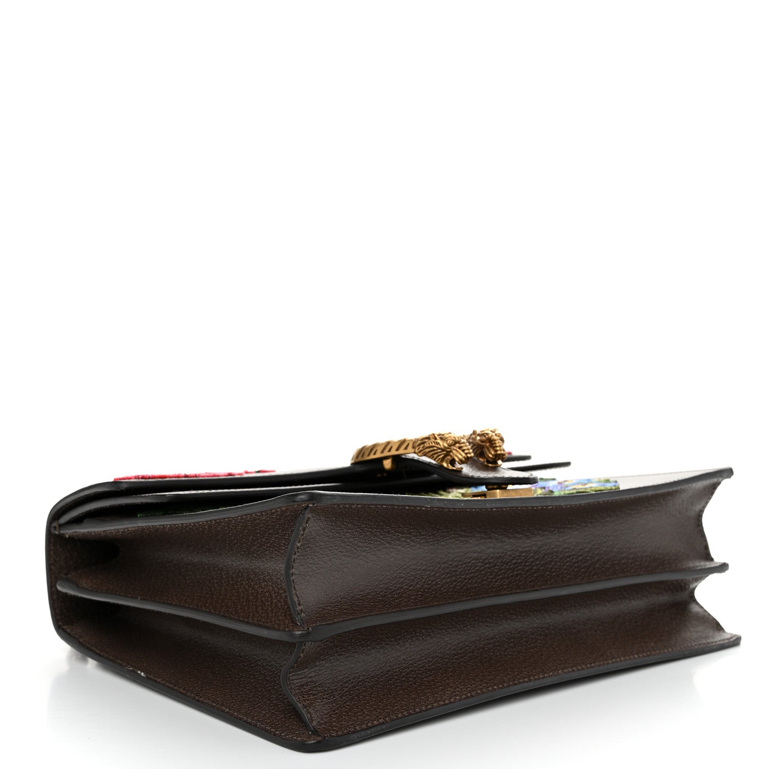 Gucci Calfskin Web Floral Embroidered Medium Dionysus Shoulder Bag New Acero 4 of 13