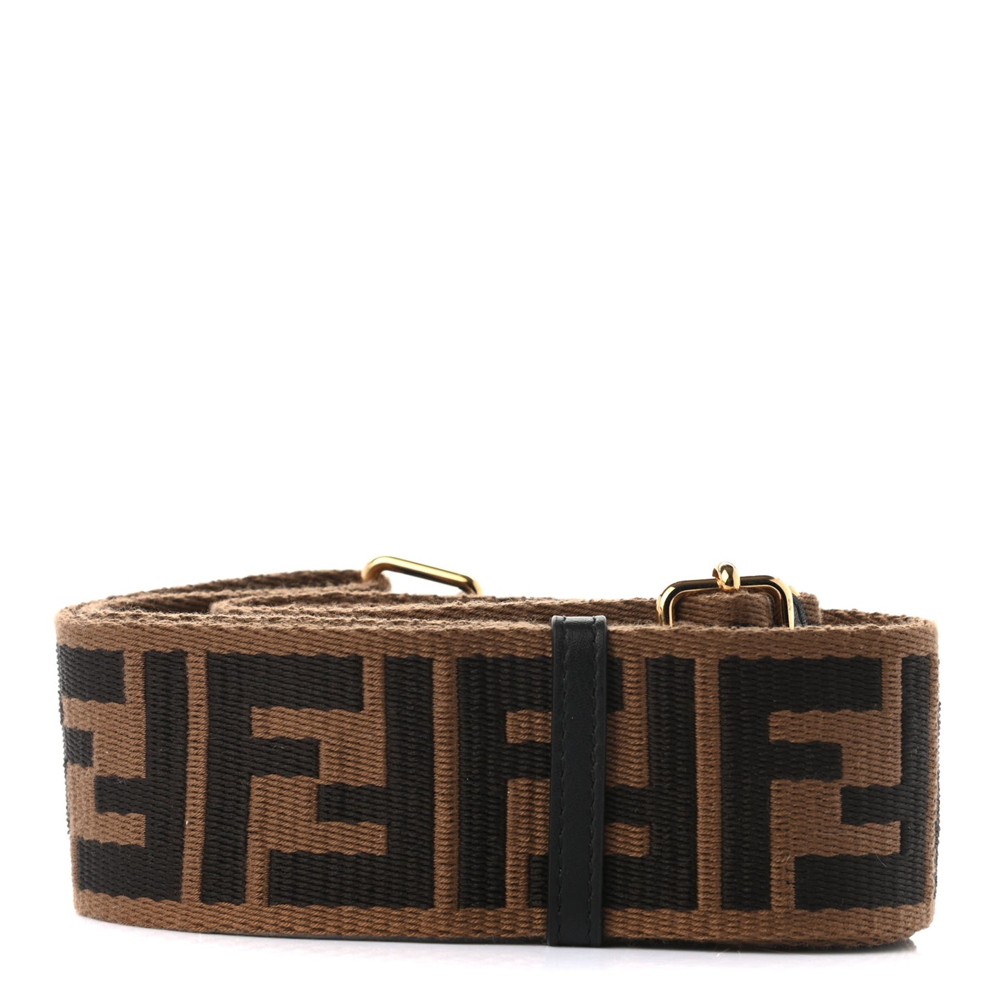 Ribbon Vitello Seta FF 1974 Adjustable Strap You Fango Marrone Black