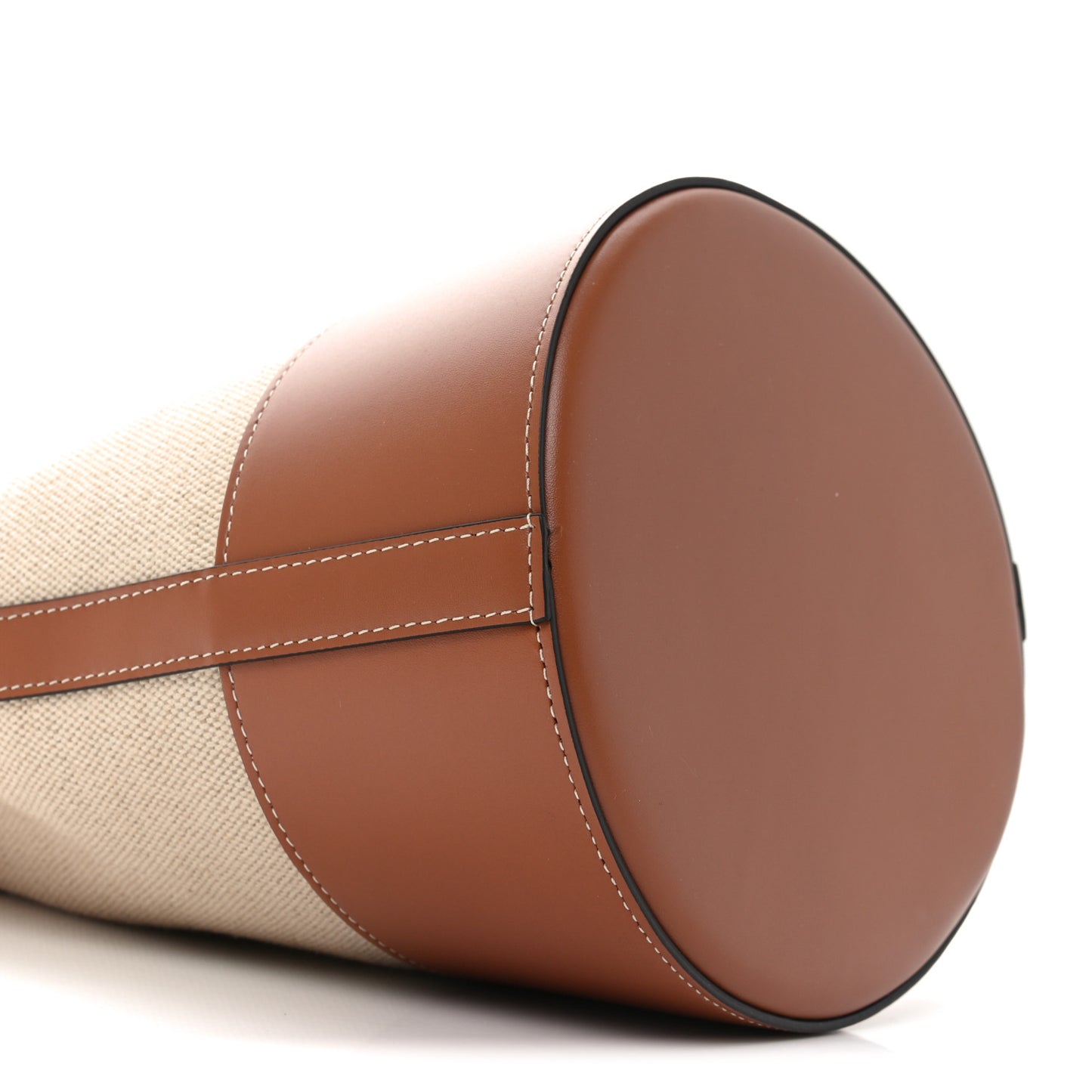 Canvas Calfskin Small Drawstring Cabas Natural Tan