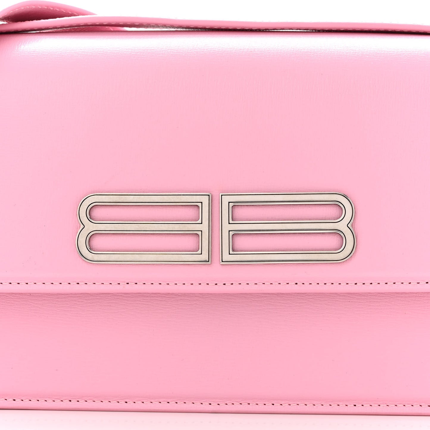 Calfskin Stripe Embossed Medium Gossip Bag Candy Pink
