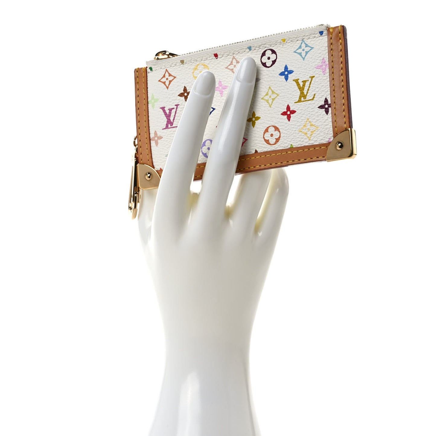Monogram Multicolor Key Pouch White