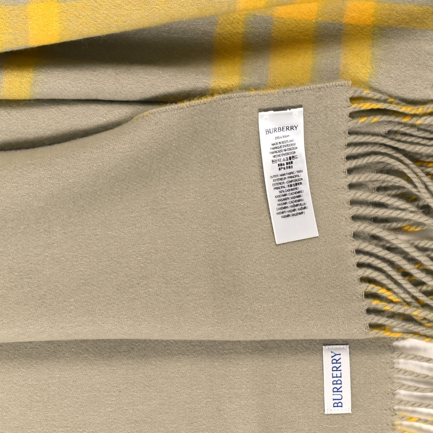 Cashmere Giant Check Scarf Hunter