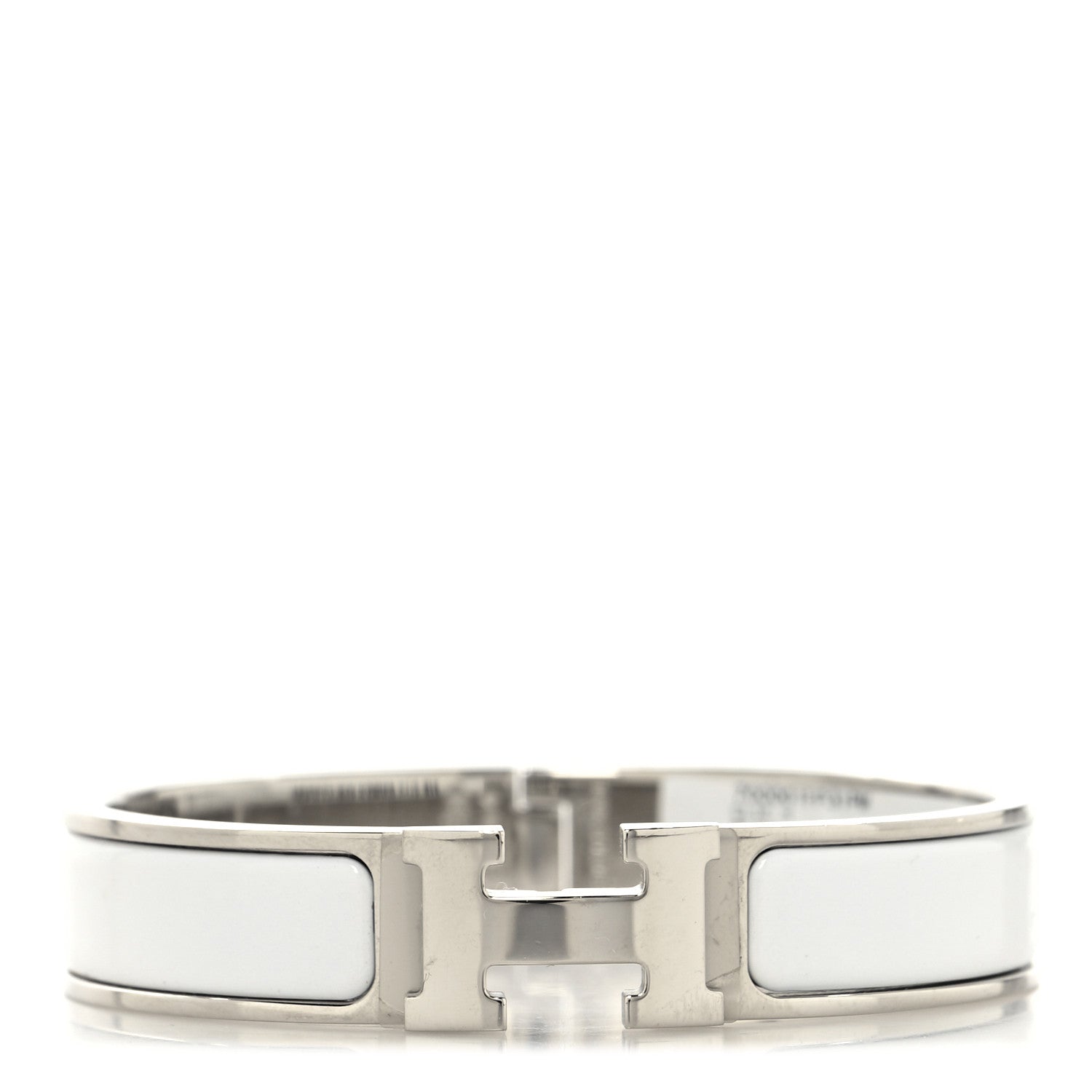 Hermes Enamel Narrow Clic Clac H Bracelet PM White 1804952