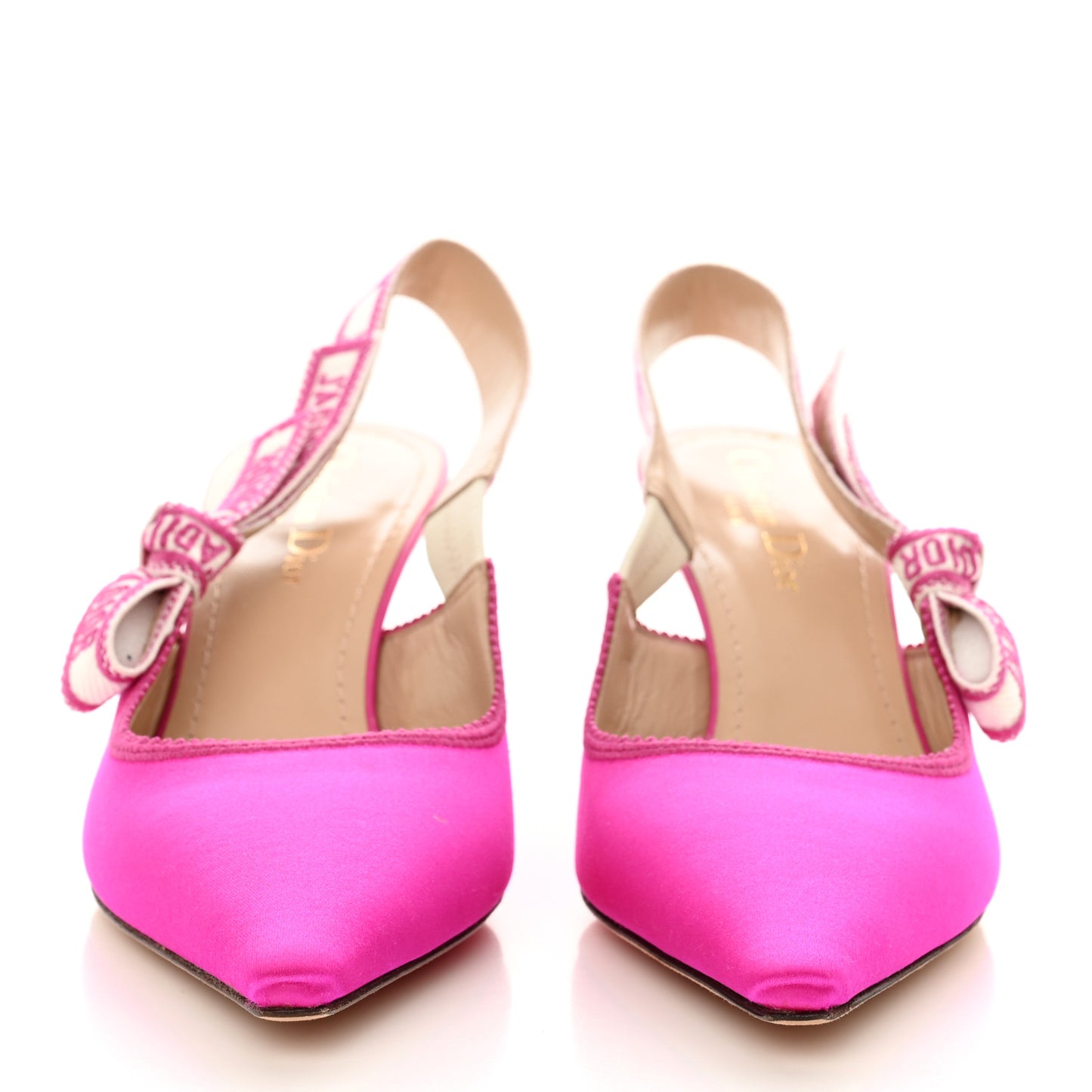 Satin Ribbon Embroidered J'Adior Slingback 65mm Pumps 37.5 Rani Pink
