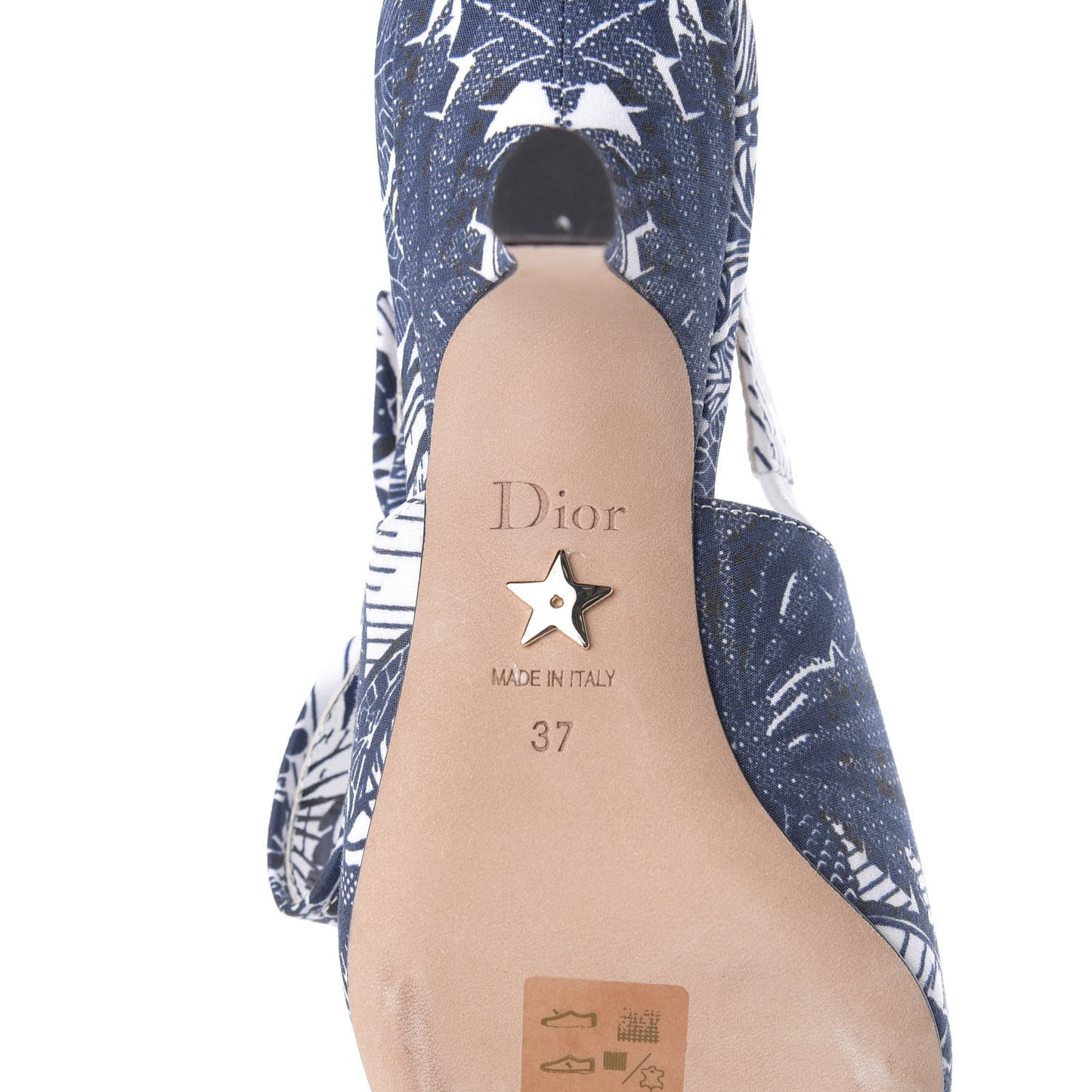 Toile De Jouy Tropicalia Sweet D Slingback Pumps 37 Indigo White