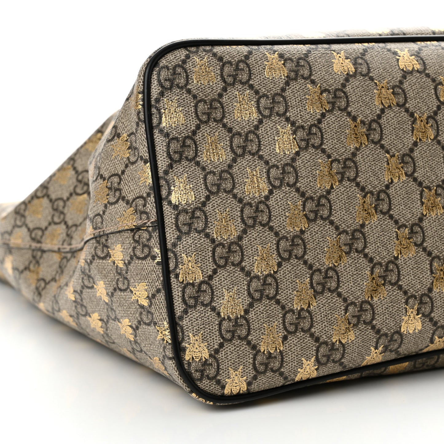 Soft GG Supreme Monogram Bees Medium Crossbody Tote Beige Oro Black