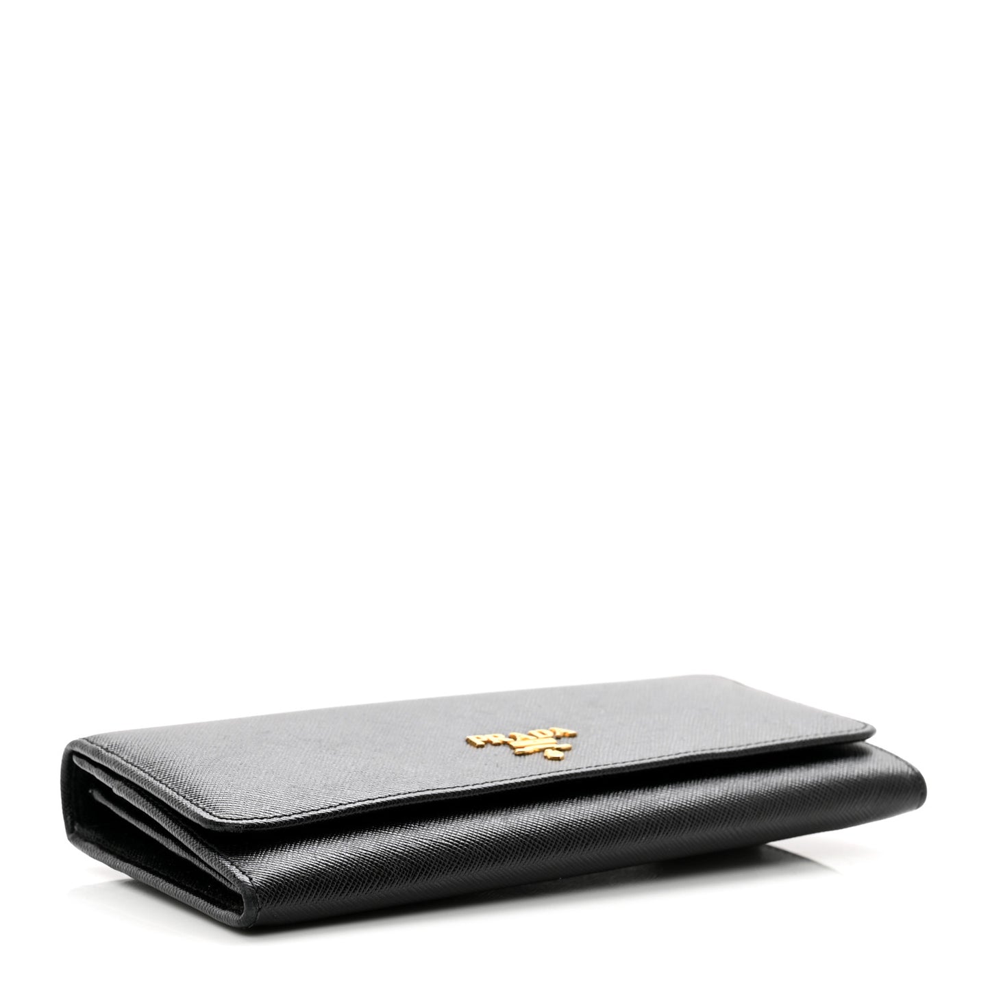 Saffiano Metal Continental Flap Wallet Black