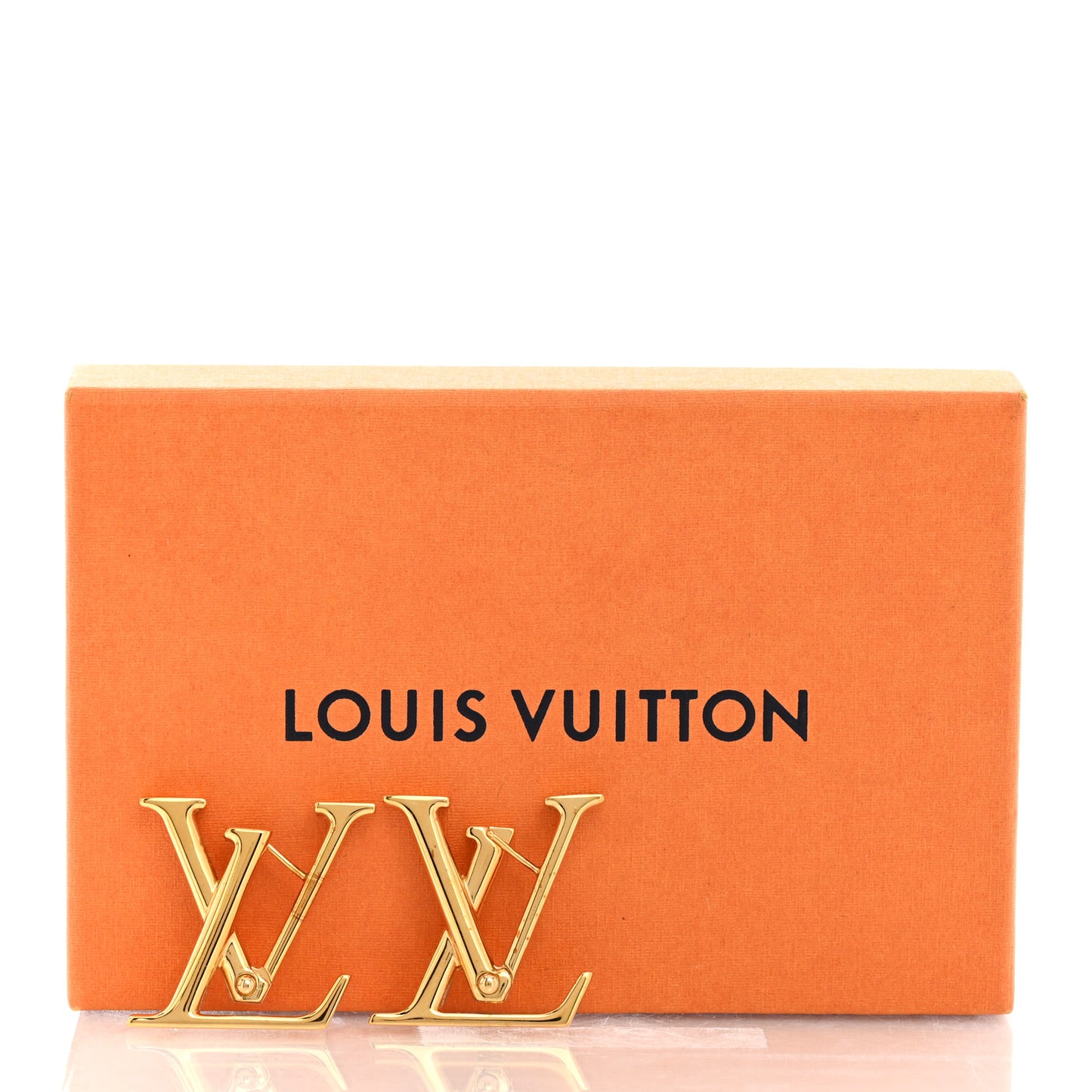 Metal Macro LV Earrings Gold