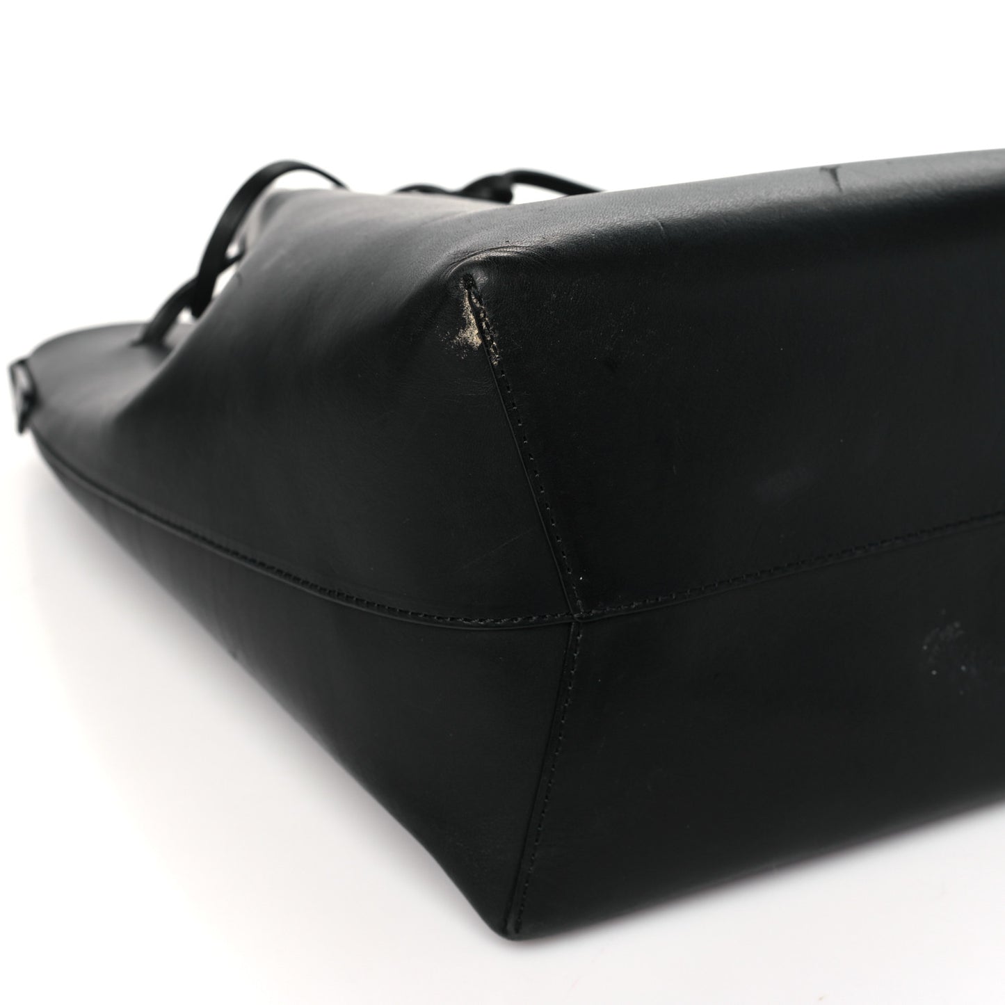Vegetable Tanned Calfskin Bucket Bag Black Dolly