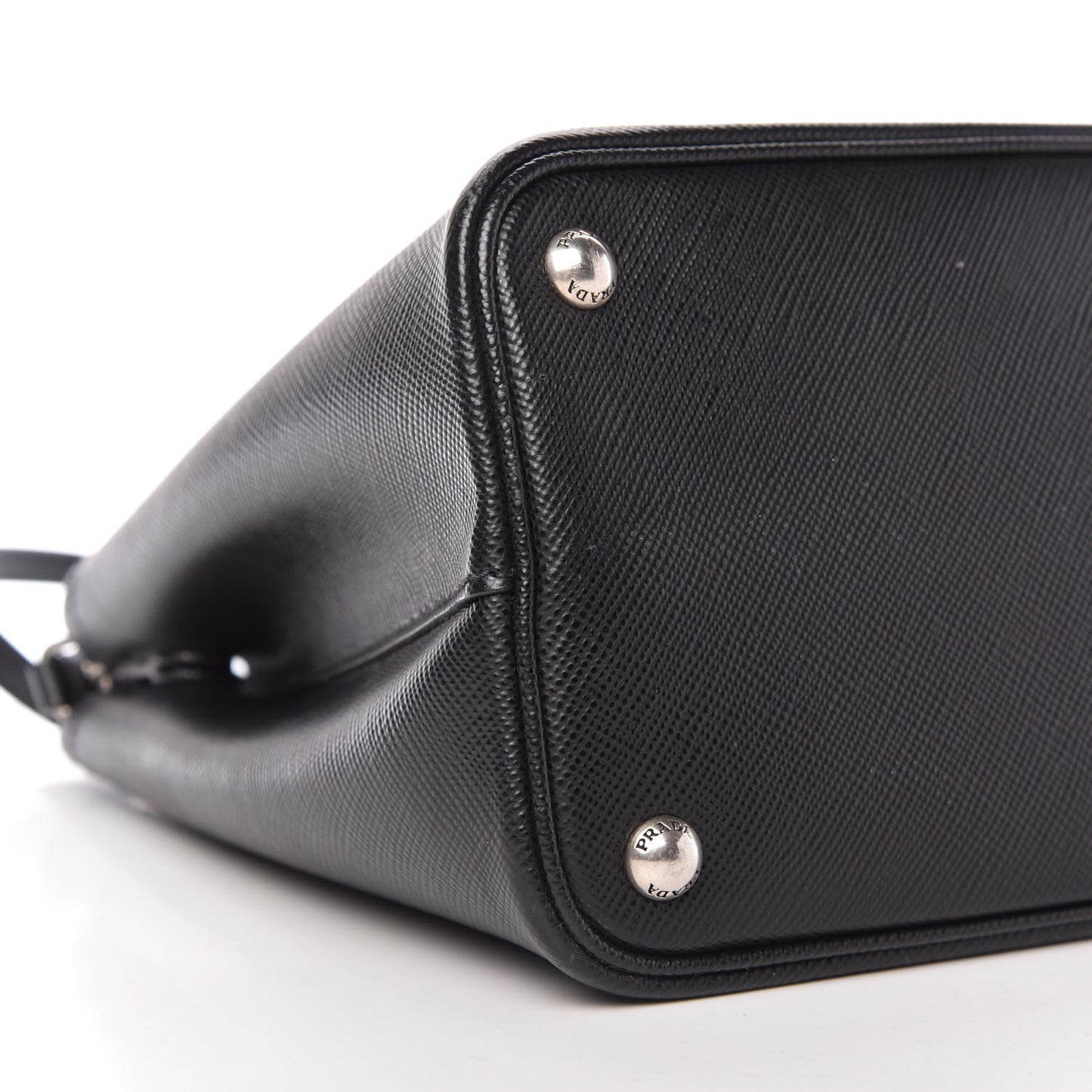 Saffiano Cuir Small Double Bag Black Chrome