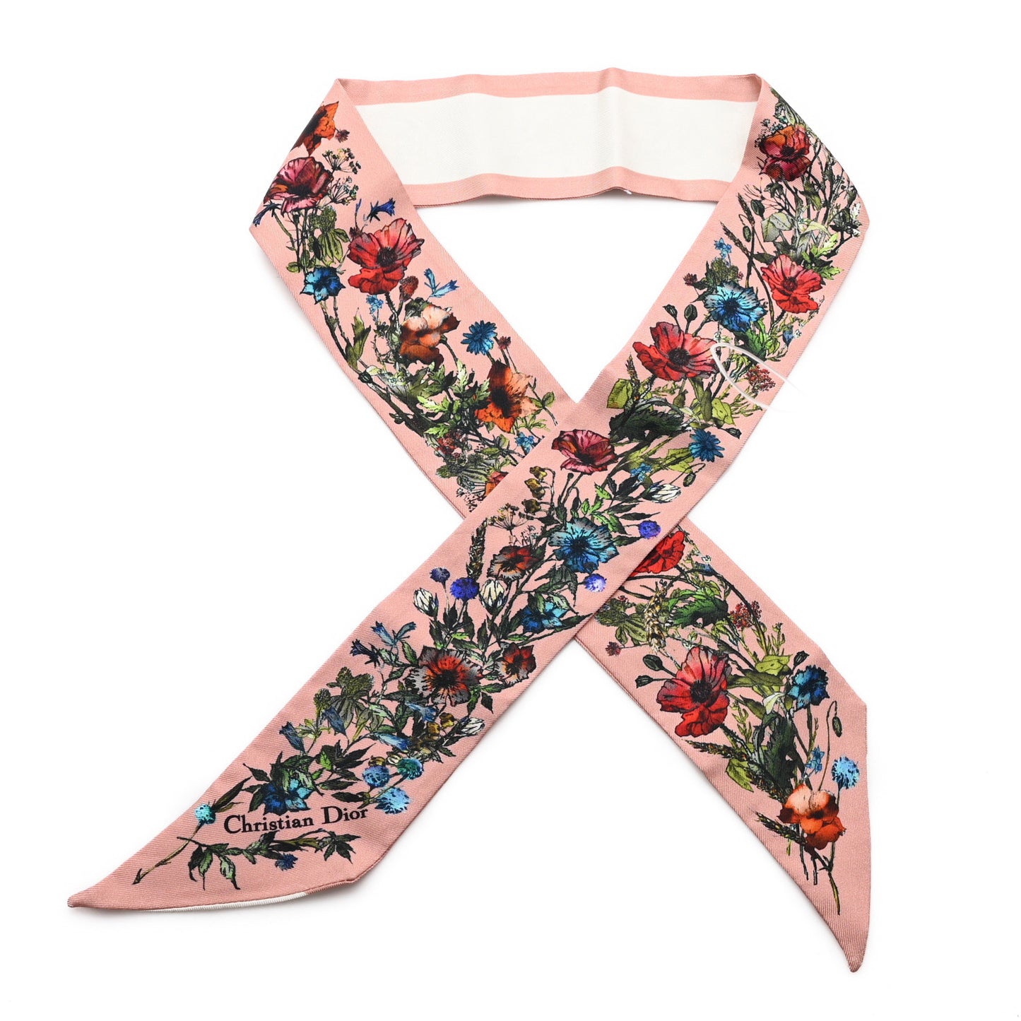 Silk Twill D-Millefiori Mitzah Scarf Pink Multicolor